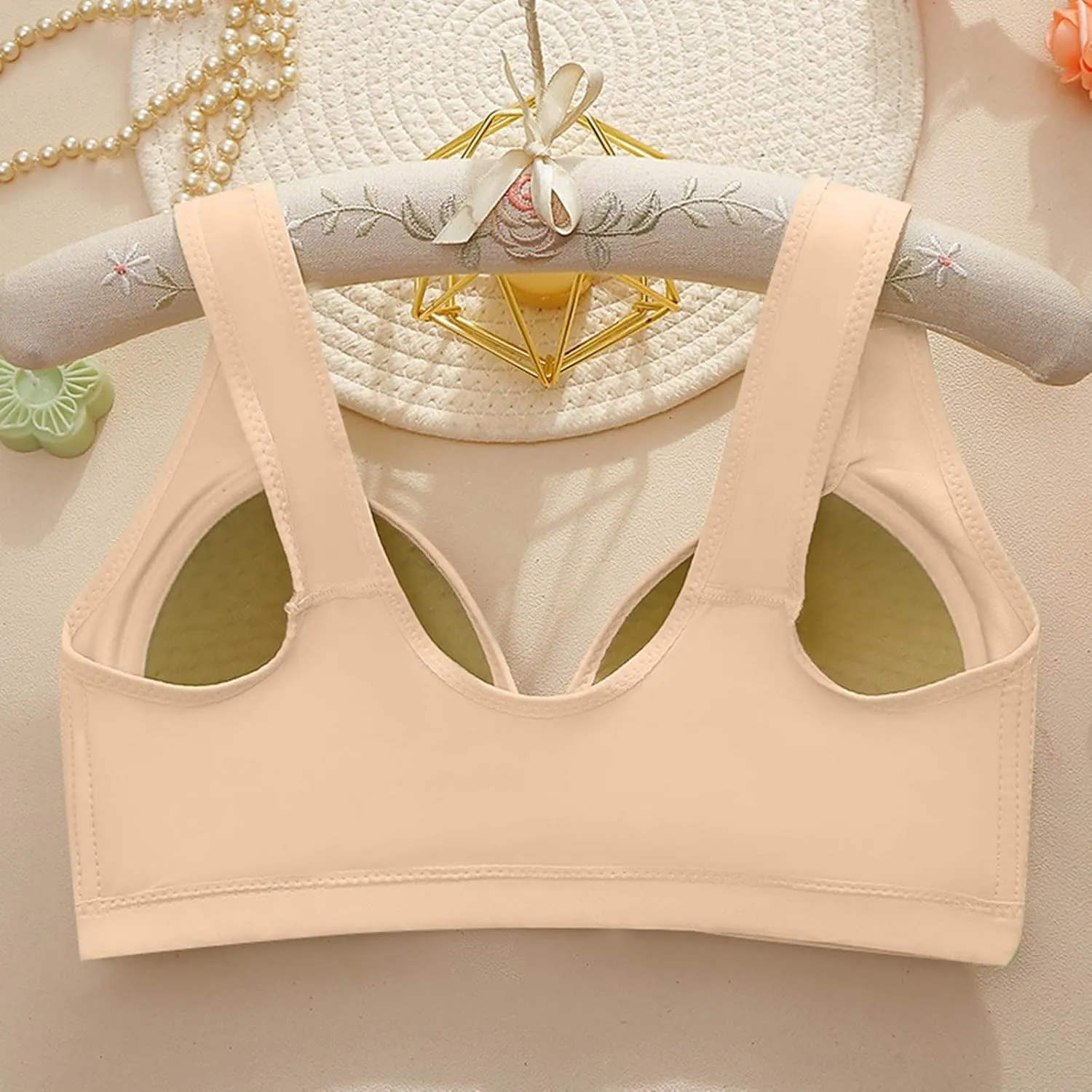Non Padded Sports Bra Women's Large Breathable Hole Cup Comfortable Breathable Sweat Absorbing Steel Ring Bras
