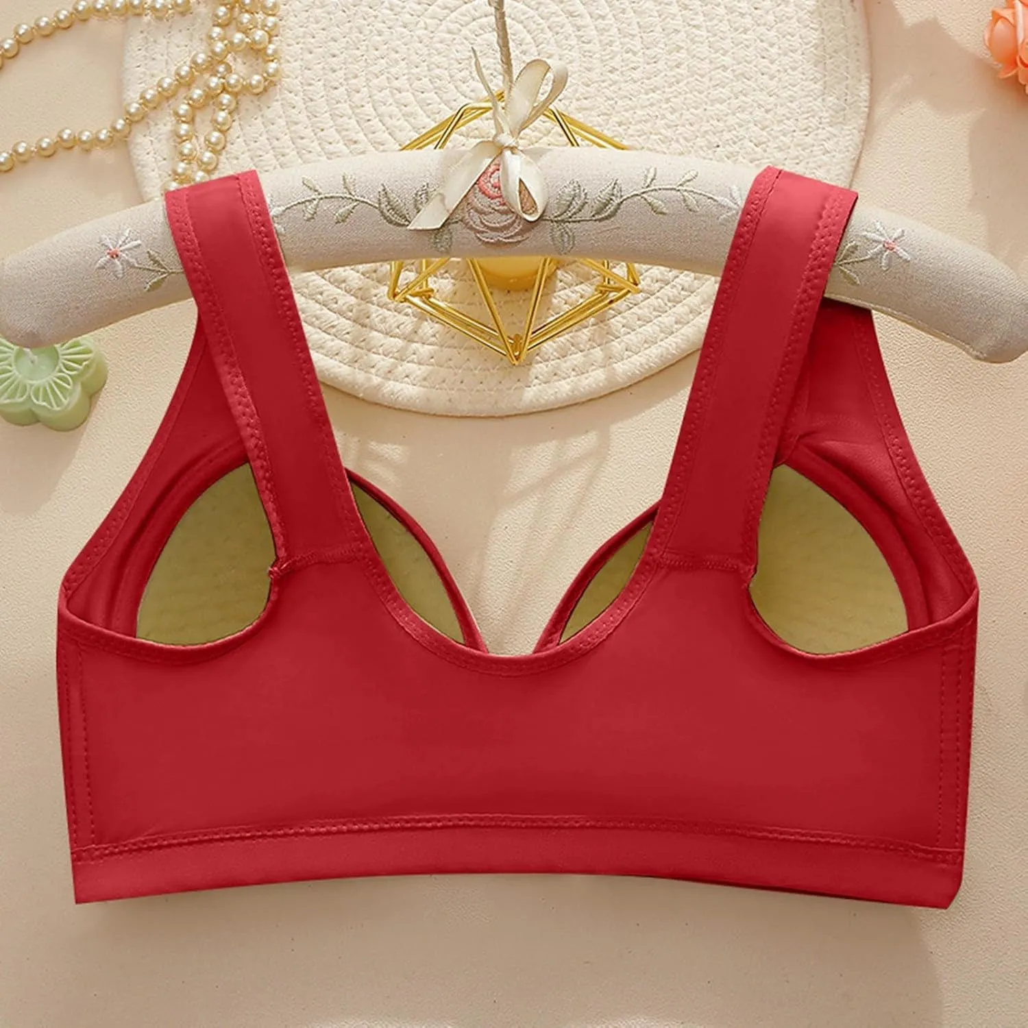 Non Padded Sports Bra Women's Large Breathable Hole Cup Comfortable Breathable Sweat Absorbing Steel Ring Bras
