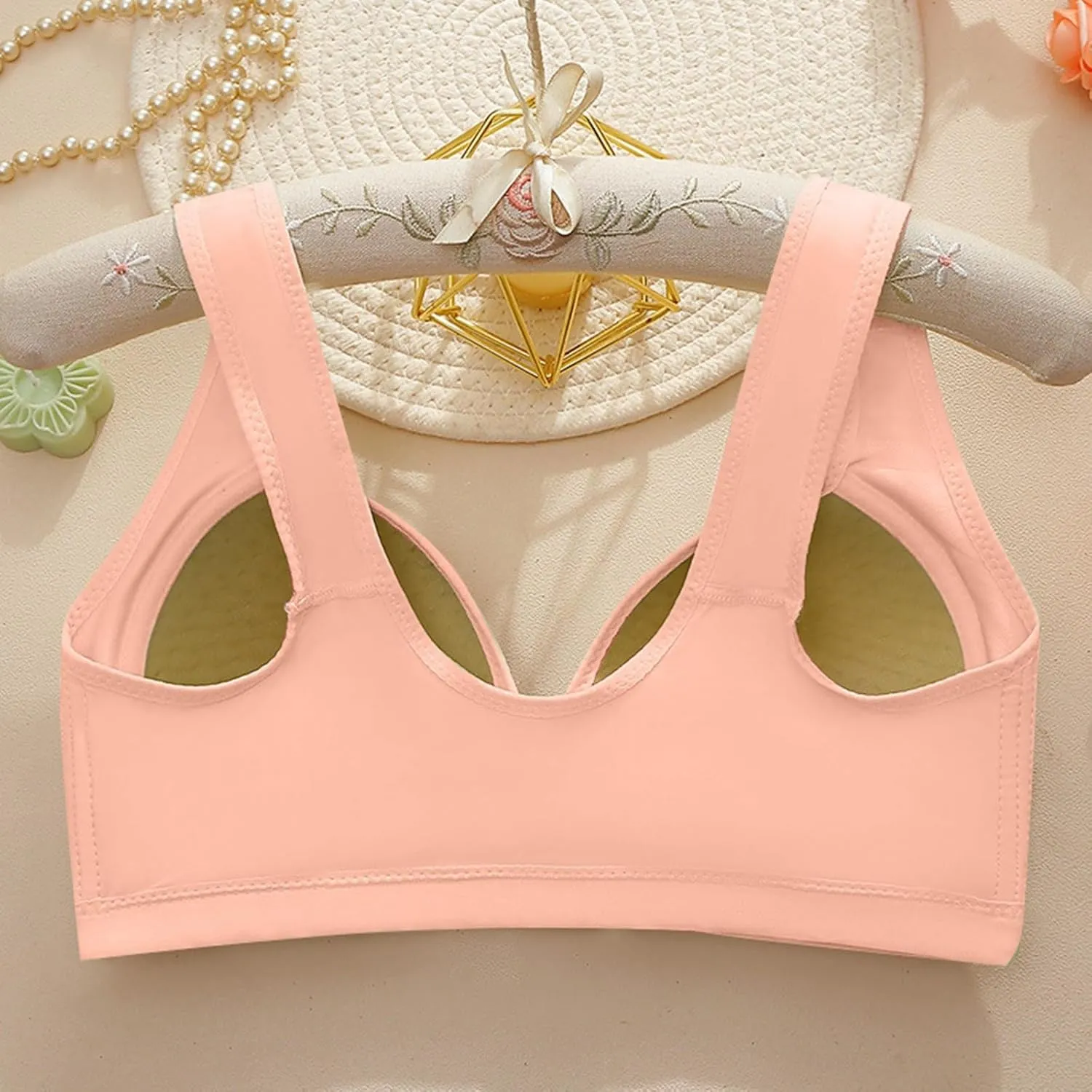 Non Padded Sports Bra Women's Large Breathable Hole Cup Comfortable Breathable Sweat Absorbing Steel Ring Bras