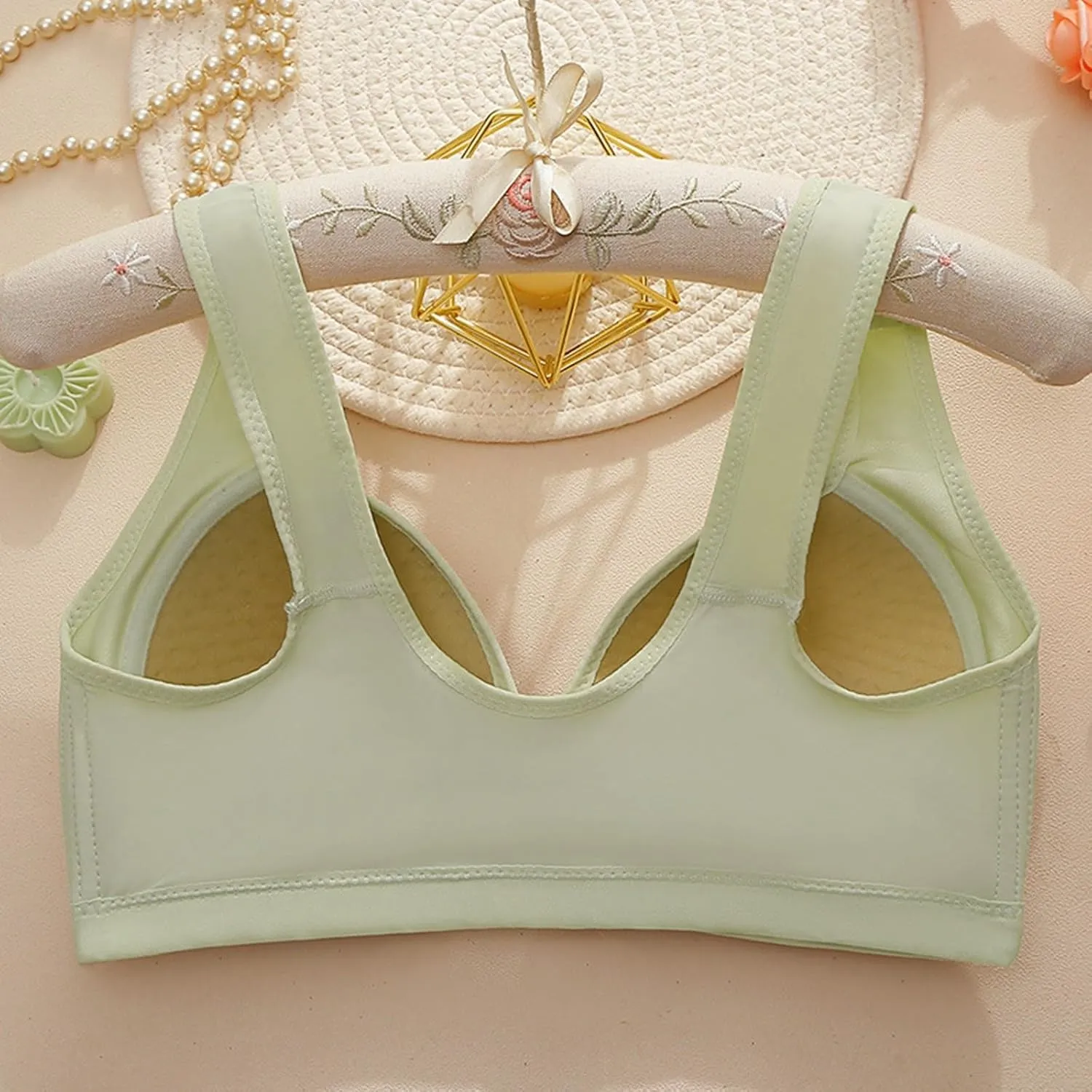 Non Padded Sports Bra Women's Large Breathable Hole Cup Comfortable Breathable Sweat Absorbing Steel Ring Bras