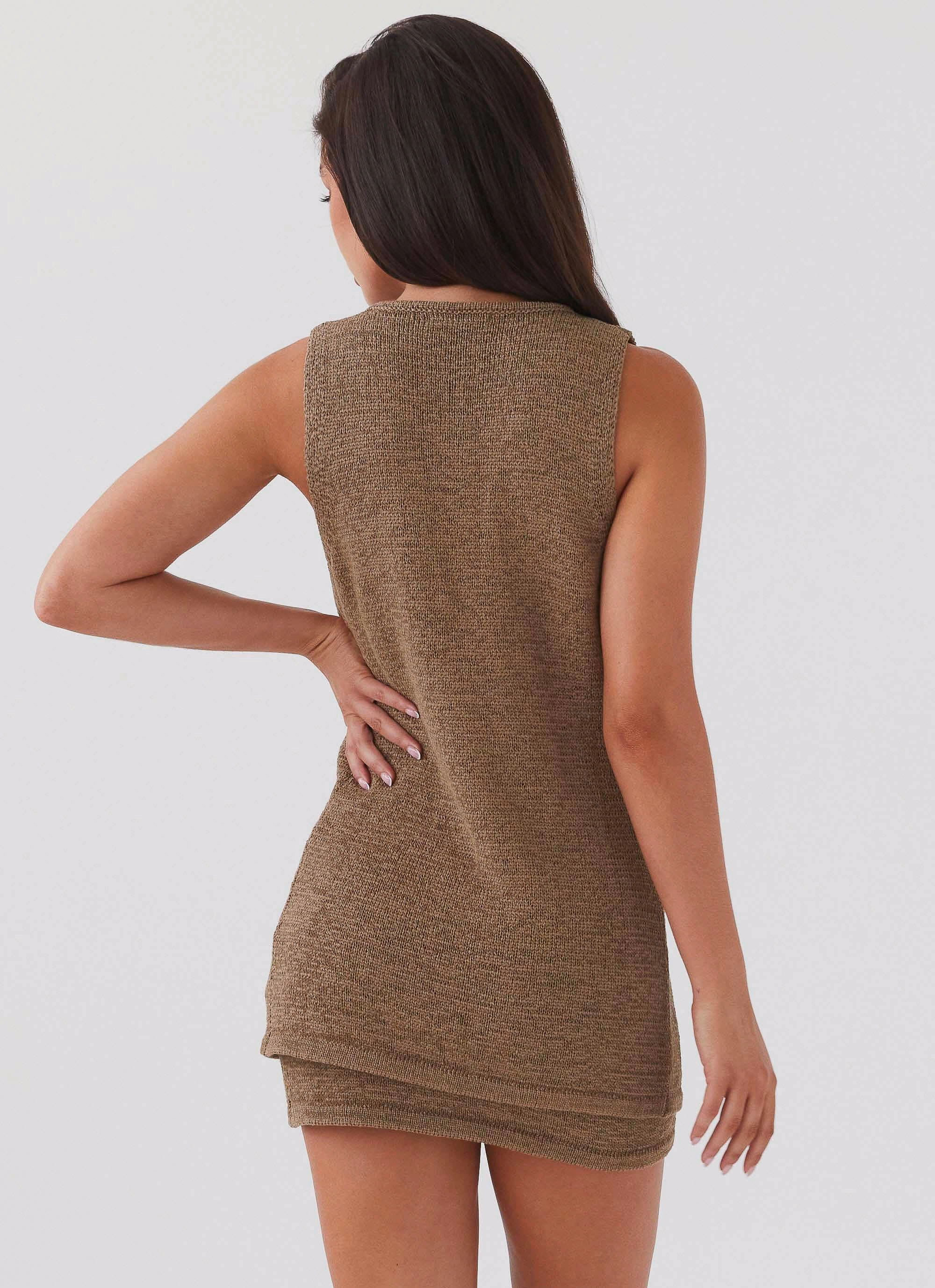 Capri Glow Knit Skirt - Khaki Outdoor Activity