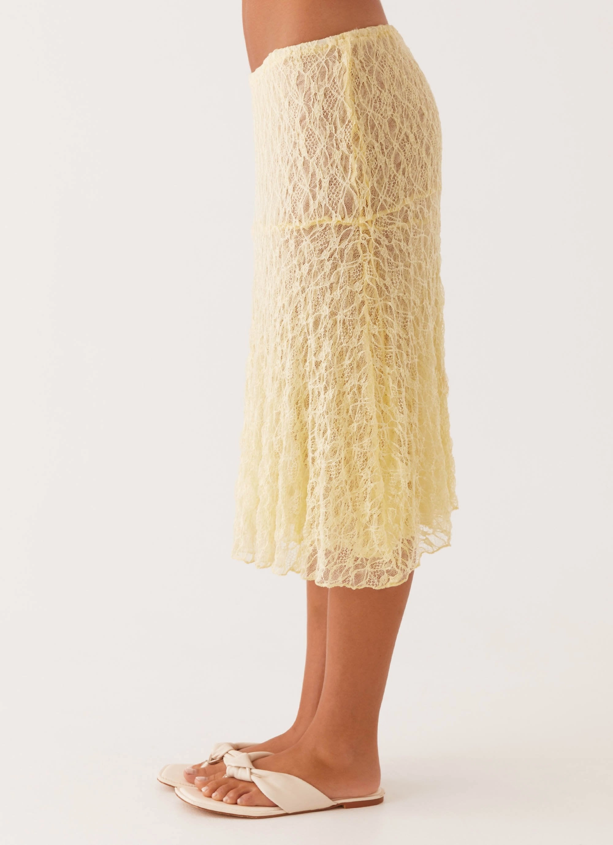 Destiny Midi Skirt - Yellow Tight Fit