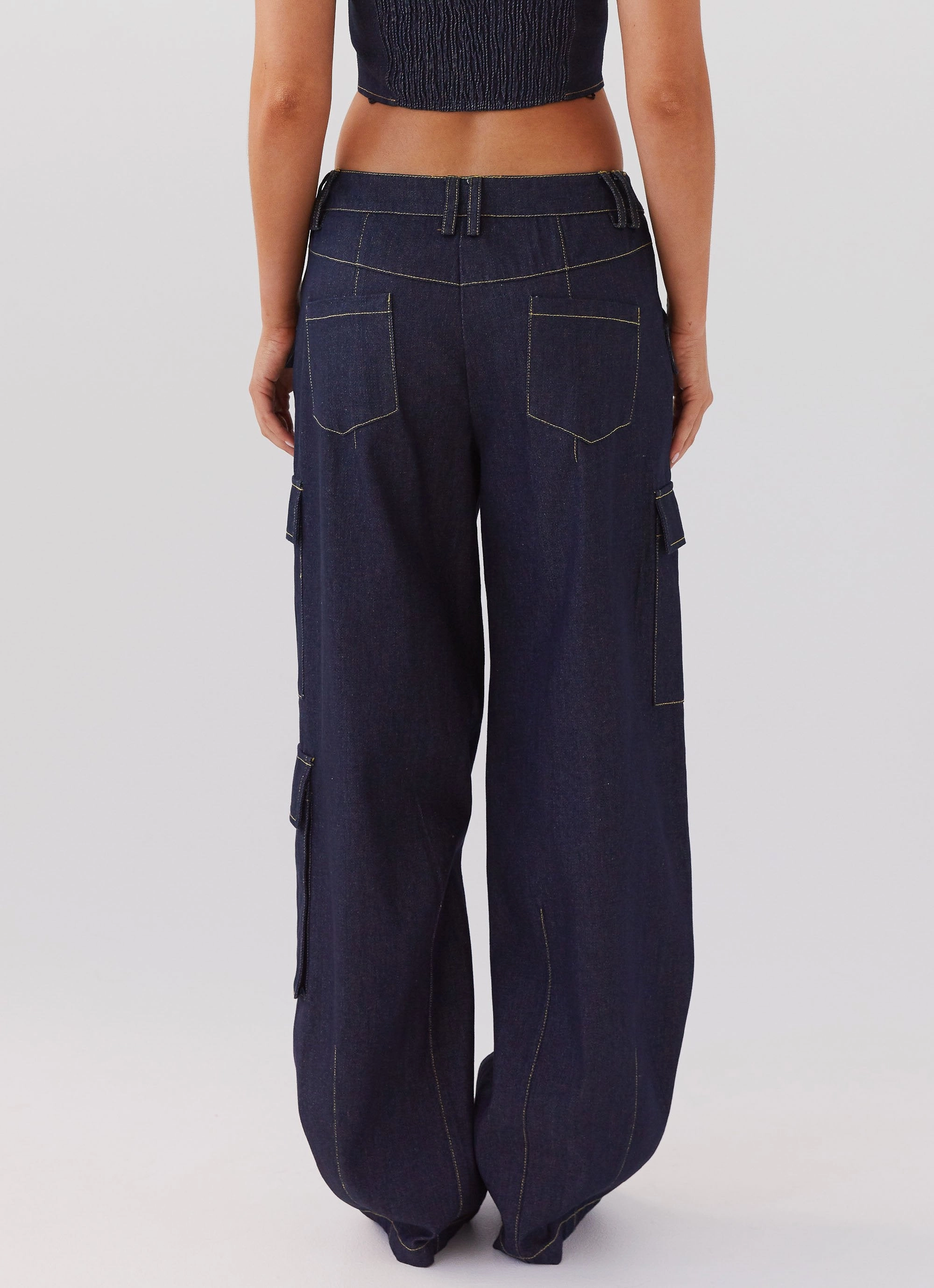 Greedy Denim Cargo Pants - Indigo Adventure Ready