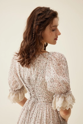Work Flex Elowen 27 | Lace Linen dress gown ( 2 way to wear )