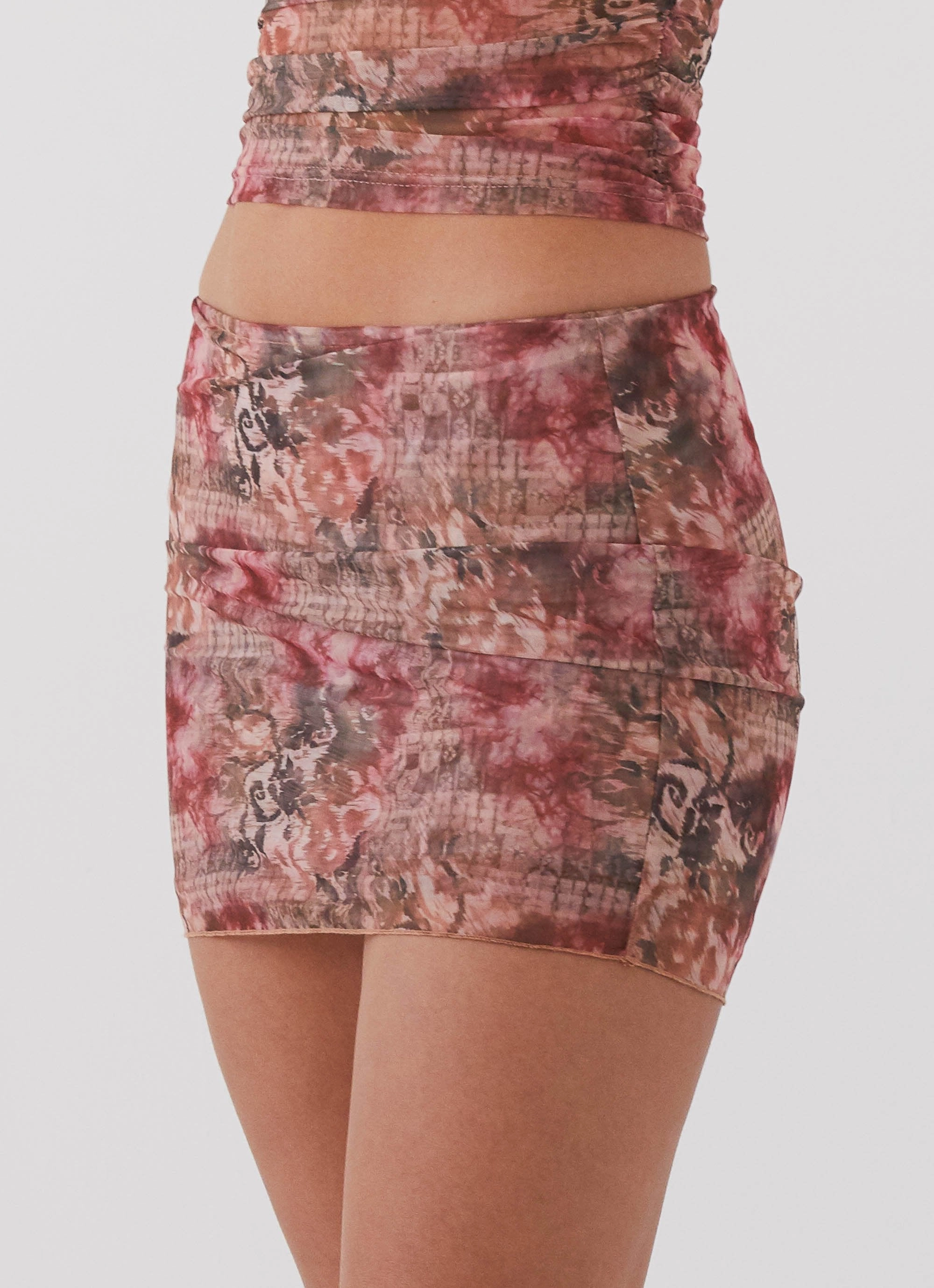 Love Child Mesh Mini Skirt - Palais Floral Rubberized grip ReflectiveAccentDetails