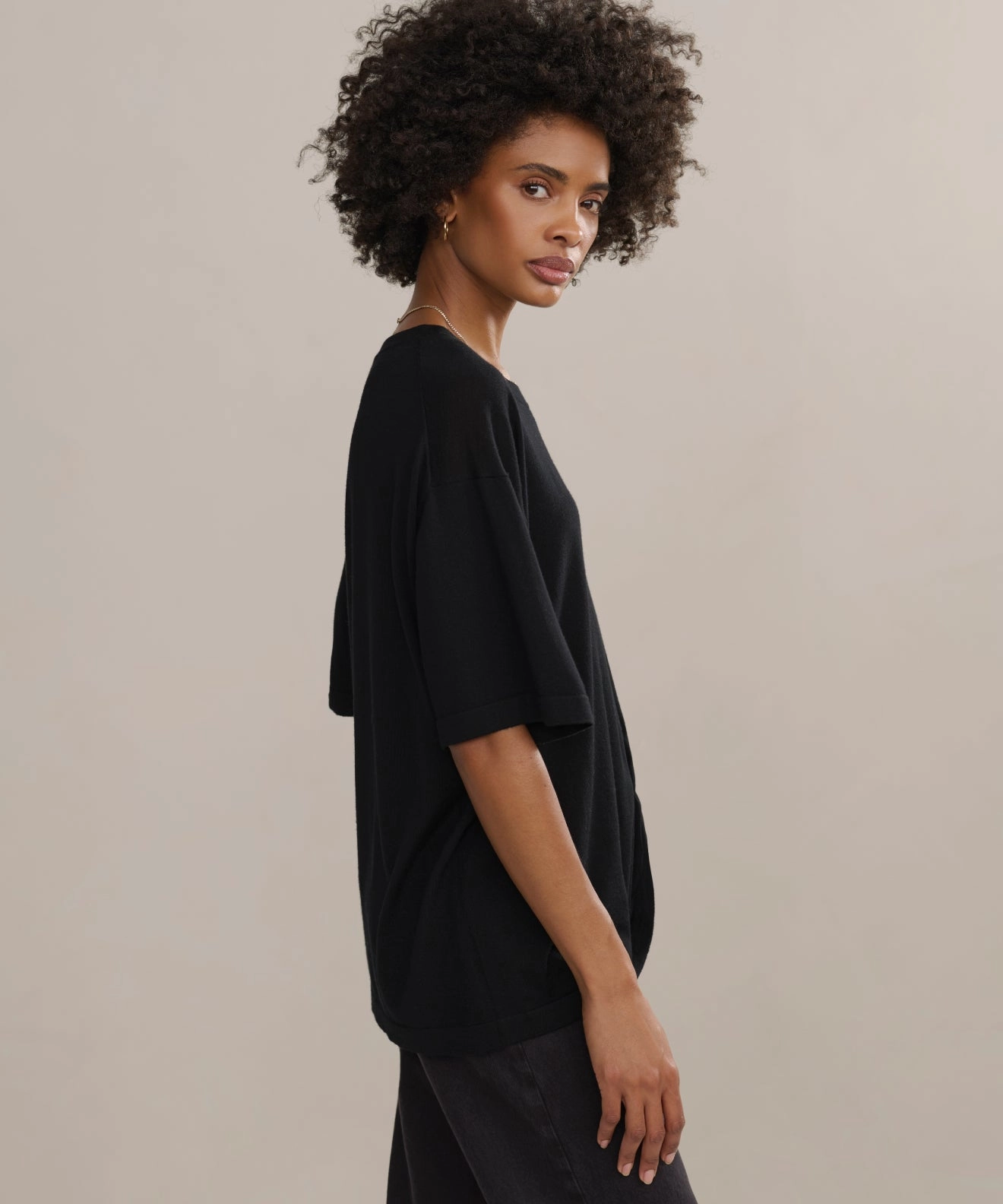 Layered Neckline Merino Tee