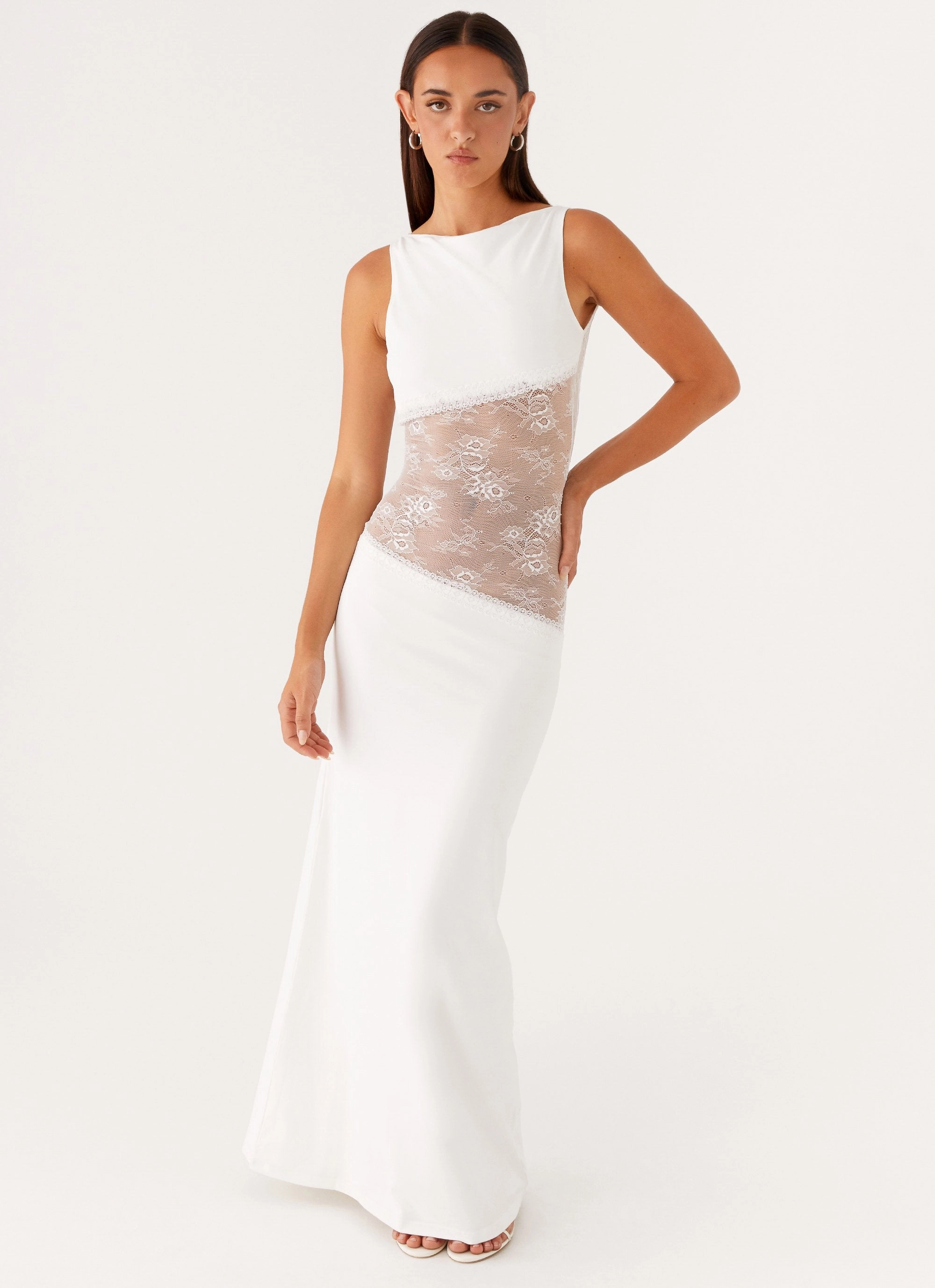 Water-resistant Night Charm Lucinda Maxi Dress - White