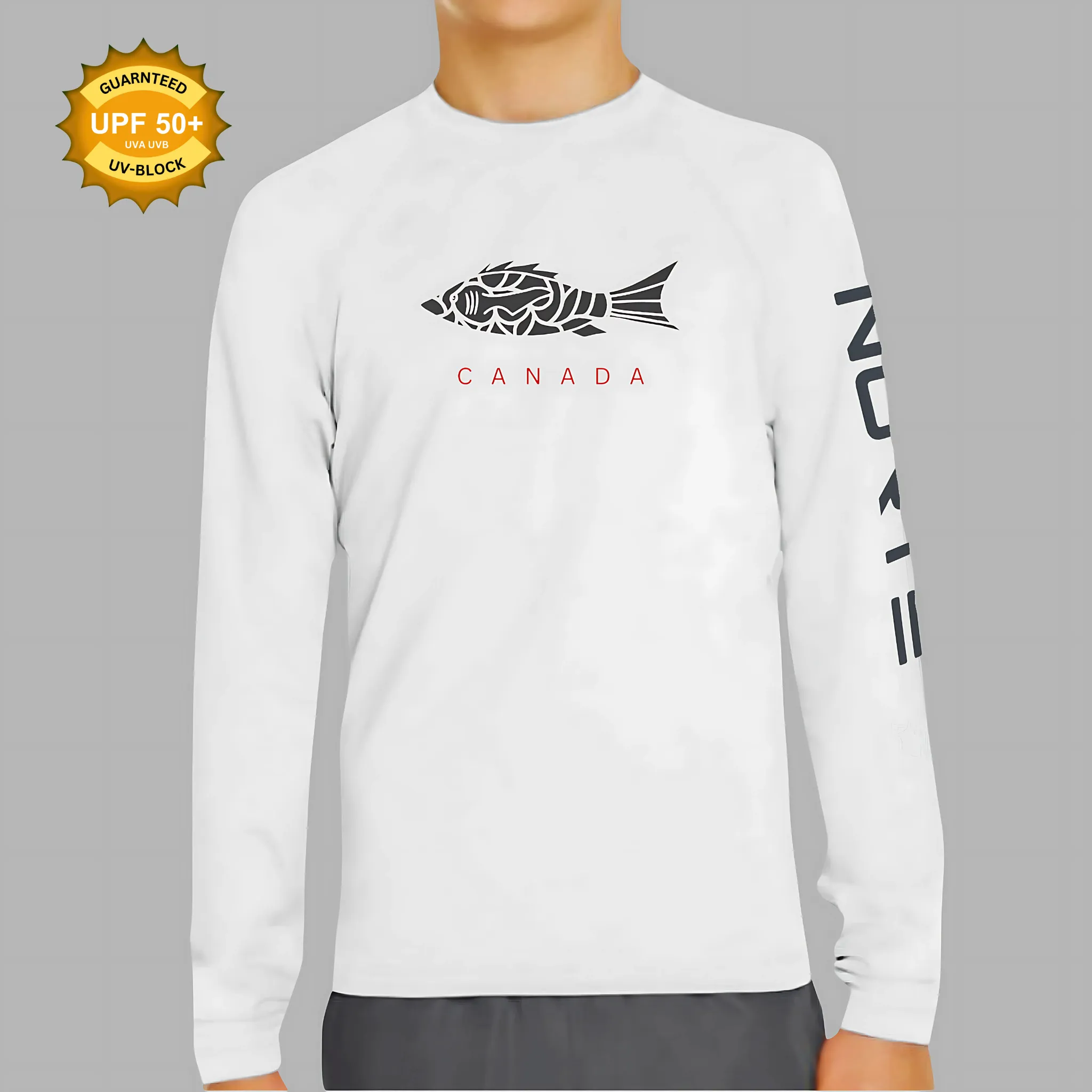 Norte Youth Unisex UPF 50 Rash Guard – UV Protection in Vibrant White for Active Kids