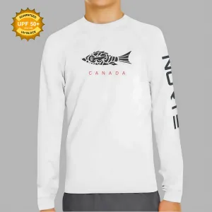 Norte Youth Unisex UPF 50 Rash Guard – UV Protection in Vibrant White for Active Kids