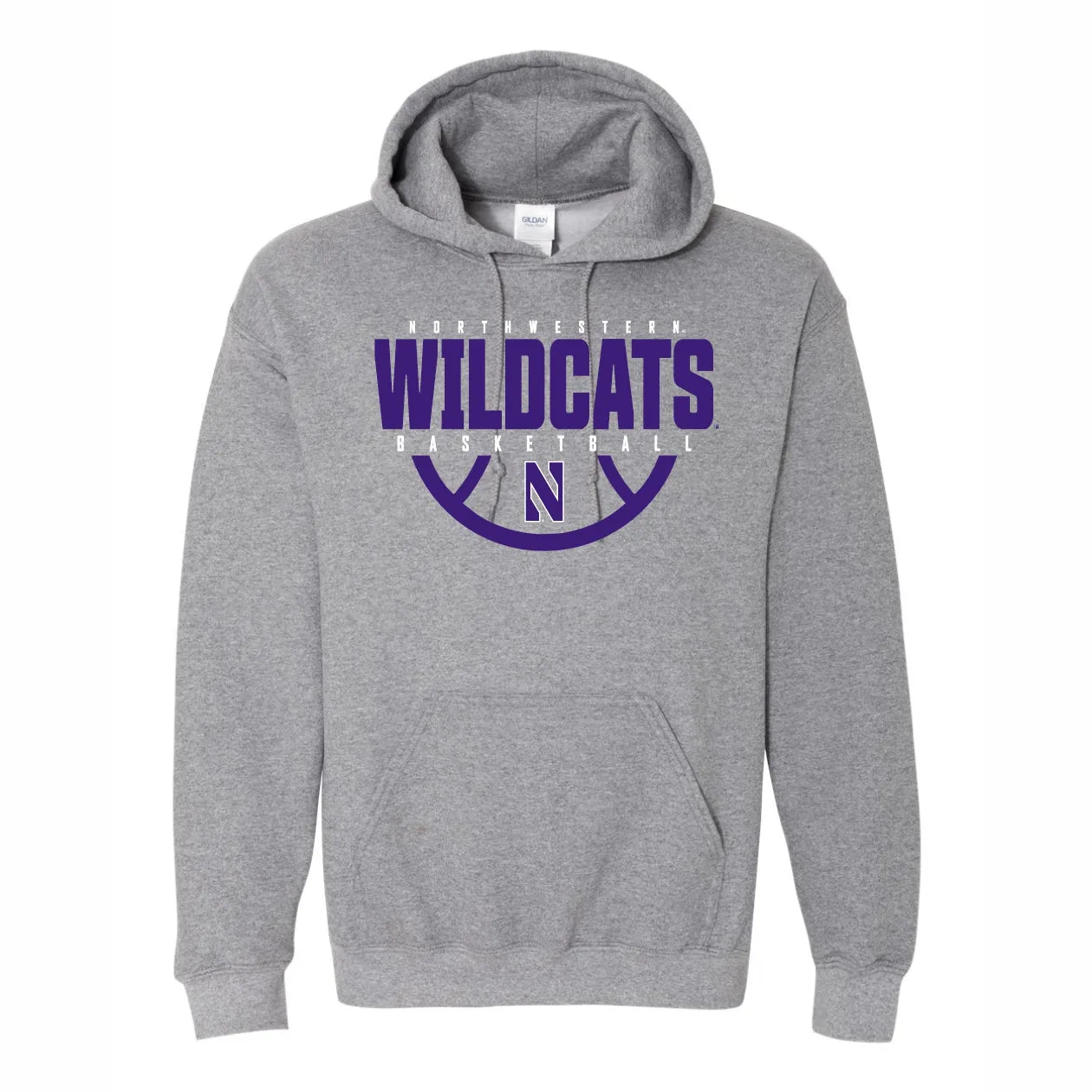 Northwestern Basketball Hoodie Men's Grey Fleece