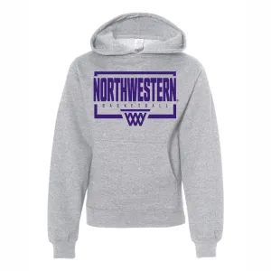 Northwestern Basketball Kids Grey Backboard Hoodie