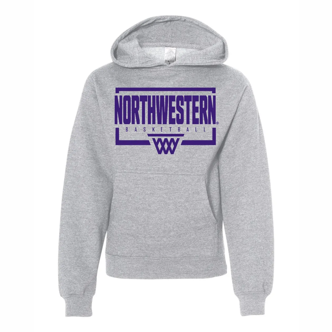 Northwestern Basketball Kids Grey Backboard Hoodie