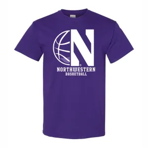 Northwestern Wildcats Half Basketball T-Shirt