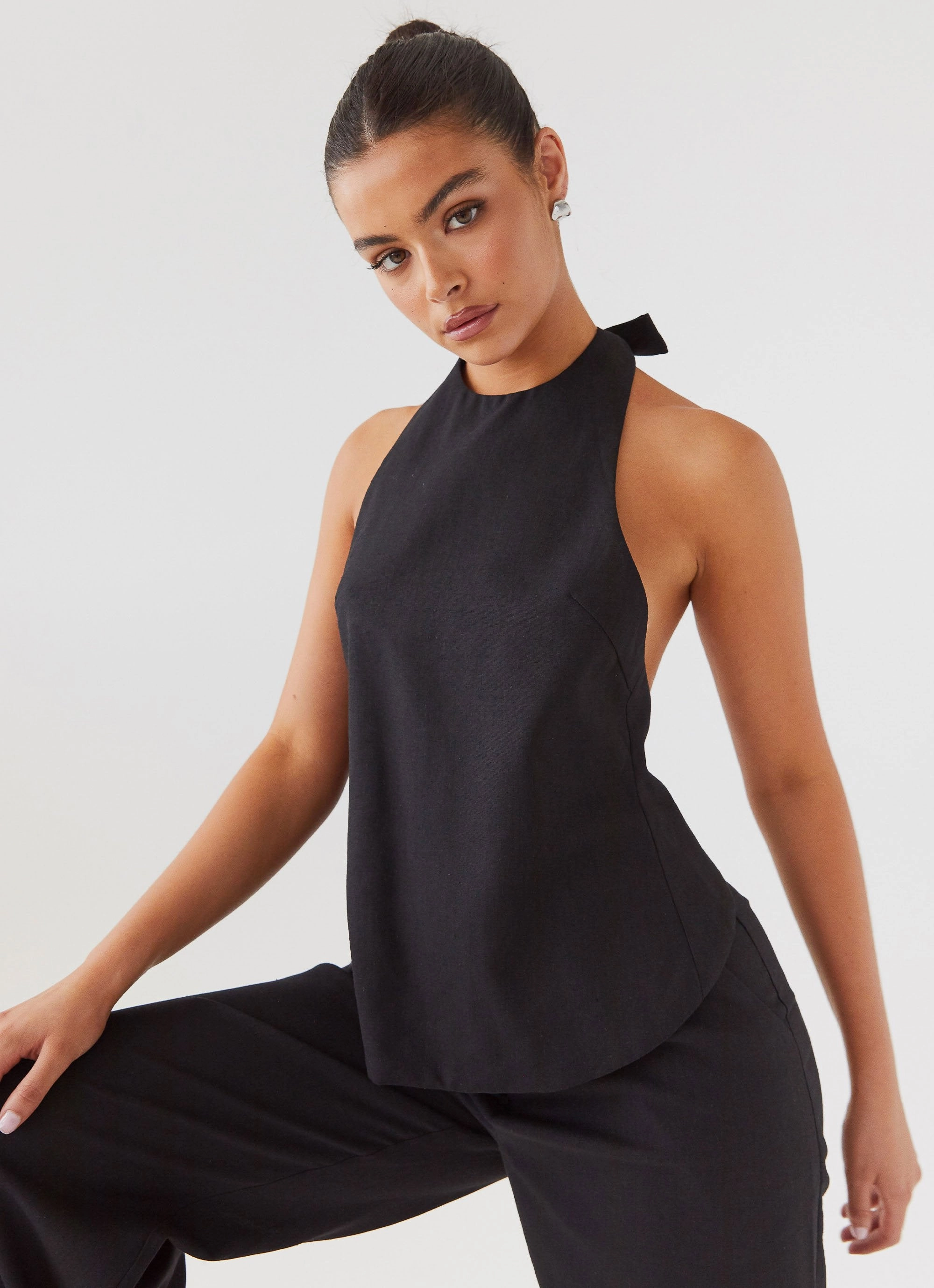 Simple Dress MoistureWicking Heatwave Linen Apron Top - Black
