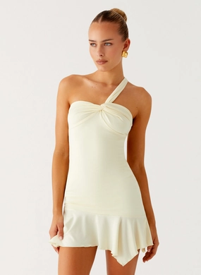 Not Your Fan Cut Out Mini Dress - Yellow All-season garment Trendy summer outfit