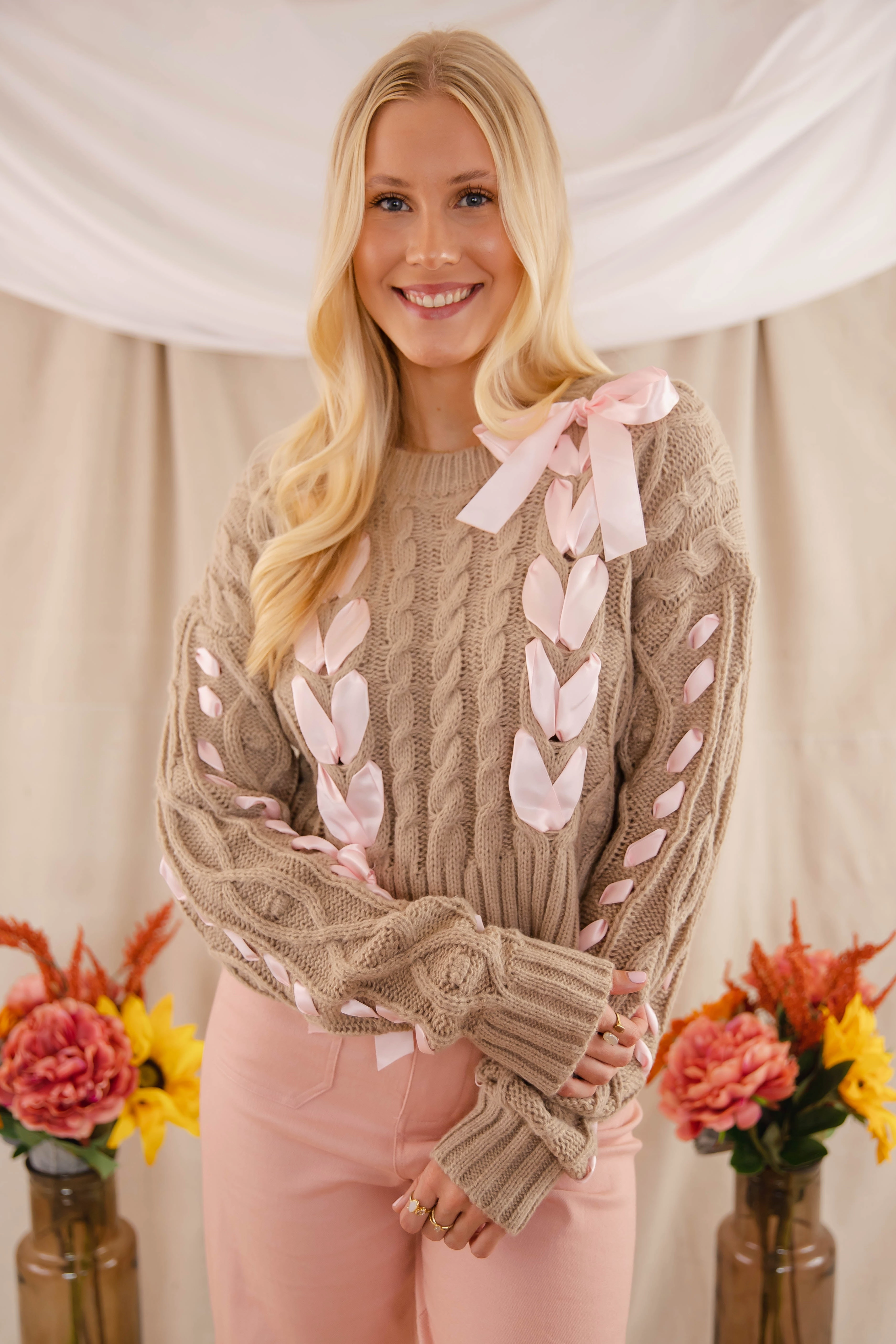 Notice The Little Things Ribbon Sweater SoftInteriorLining
