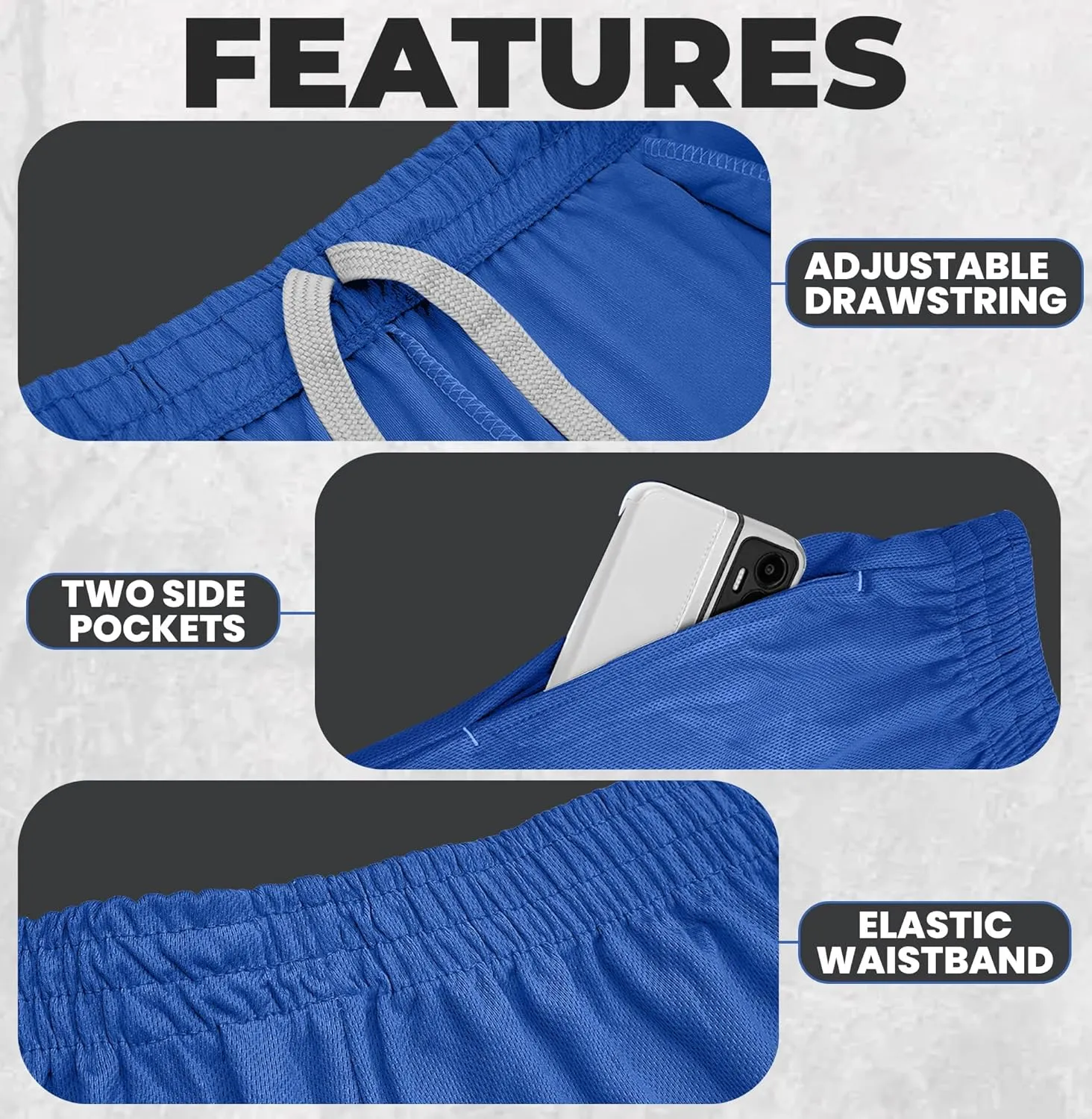 NY Threads Mens Athletic Shorts 2 Pack Quick Dry Lightweight Running Workout Gym Shorts with Pockets