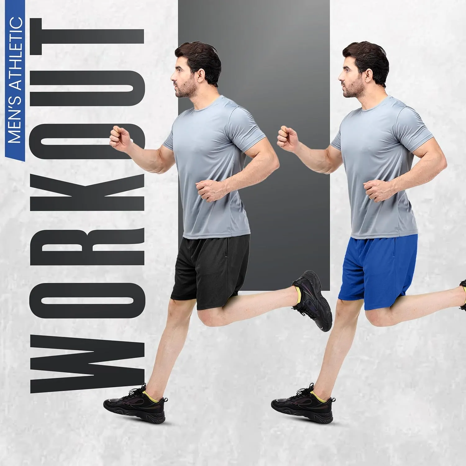 NY Threads Mens Athletic Shorts 2 Pack Quick Dry Lightweight Running Workout Gym Shorts with Pockets