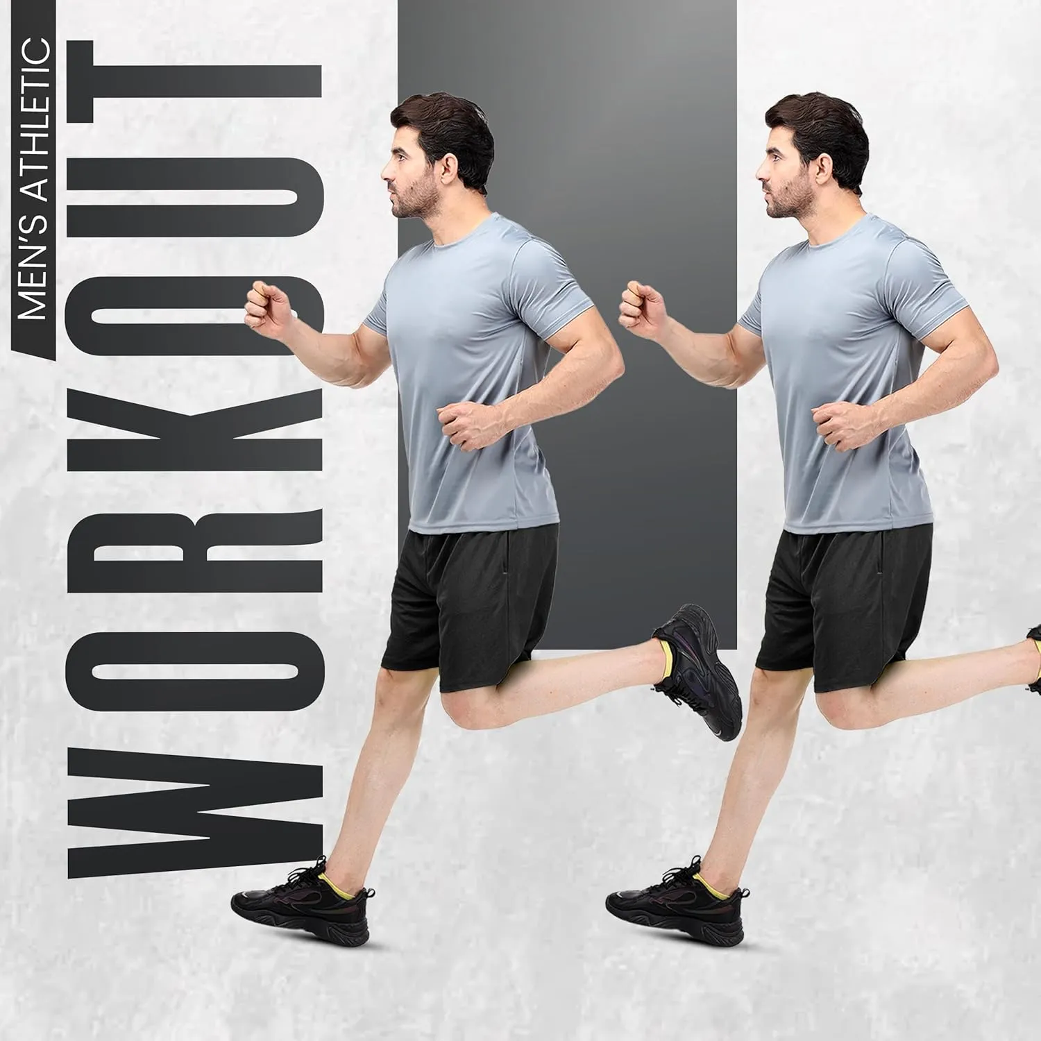 NY Threads Mens Athletic Shorts 2 Pack Quick Dry Lightweight Running Workout Gym Shorts with Pockets