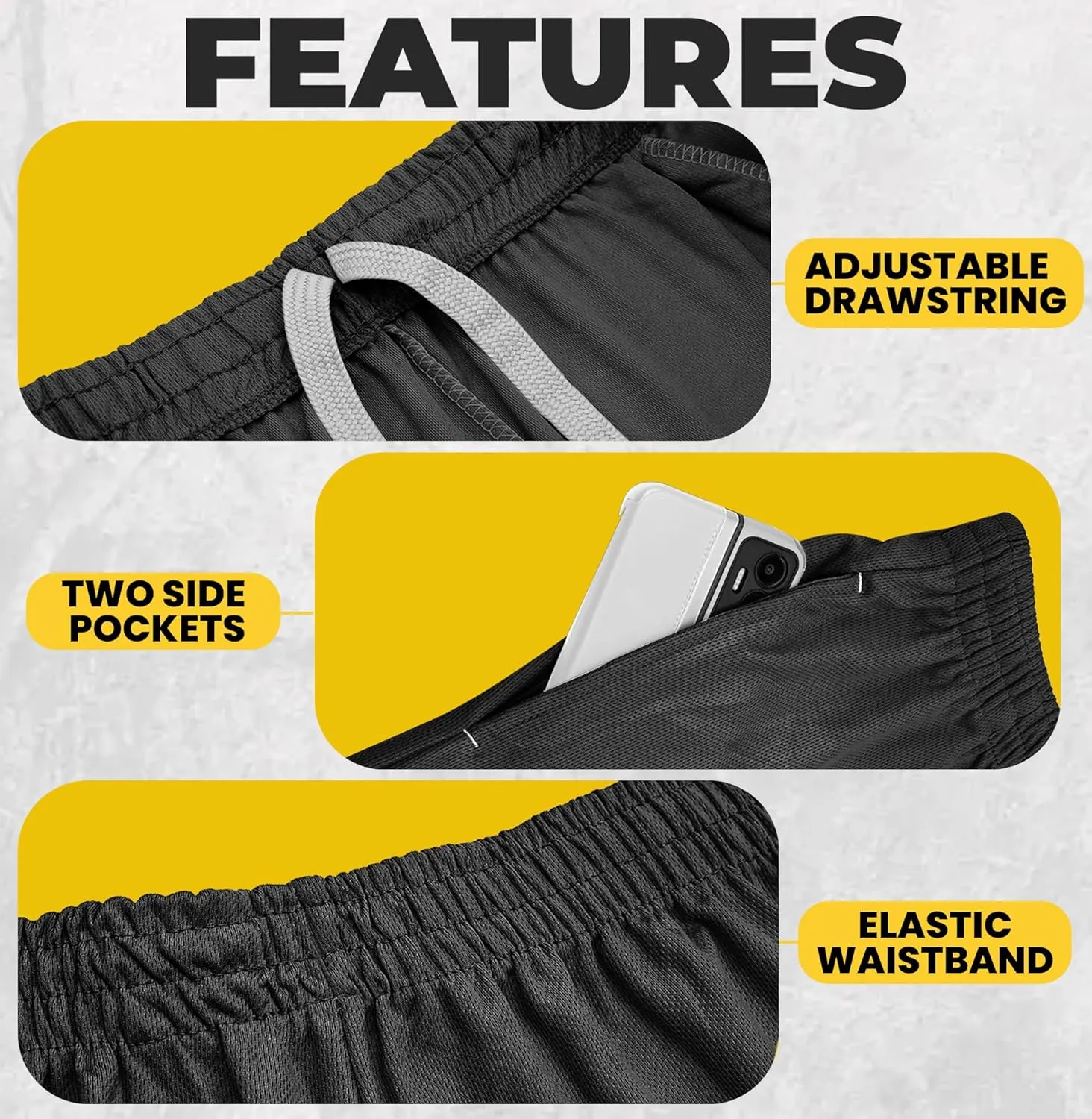 NY Threads Mens Athletic Shorts 2 Pack Quick Dry Lightweight Running Workout Gym Shorts with Pockets