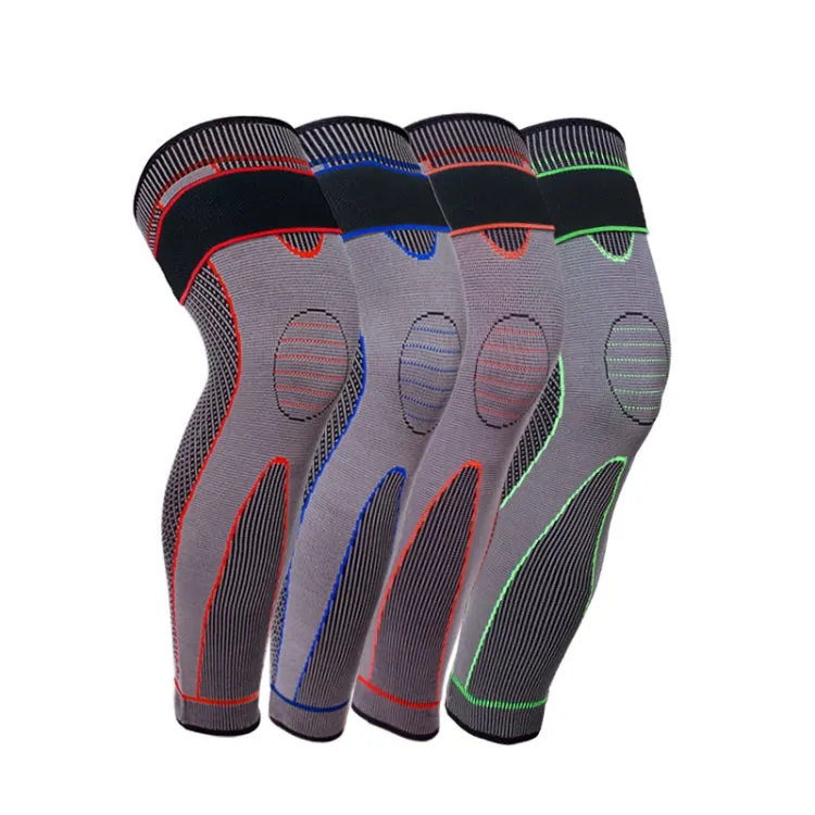 Nylon Knitted Riding Sports Extended Knee Pads, Size: L(Orange Pressurized)
