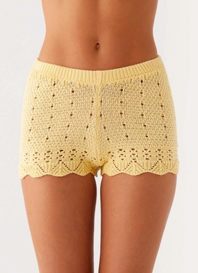 Comfortable Fit Wear Reflective Trim Oakley Low Rise Mini Shorts - Yellow