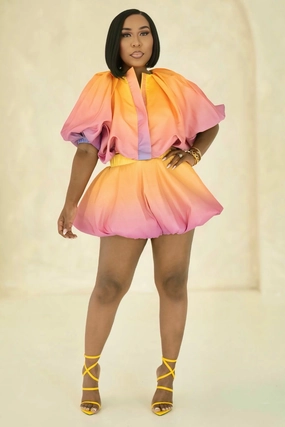 Billie Jean Sunset Dreams Bubble Skirt Set Lounge Outfit