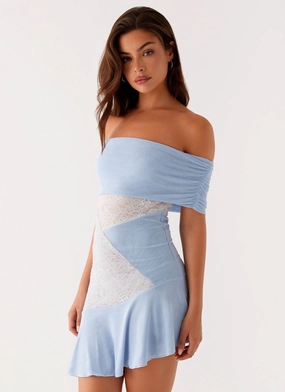Front Ruffle All Fit Ocean Road Mini Dress - Blue