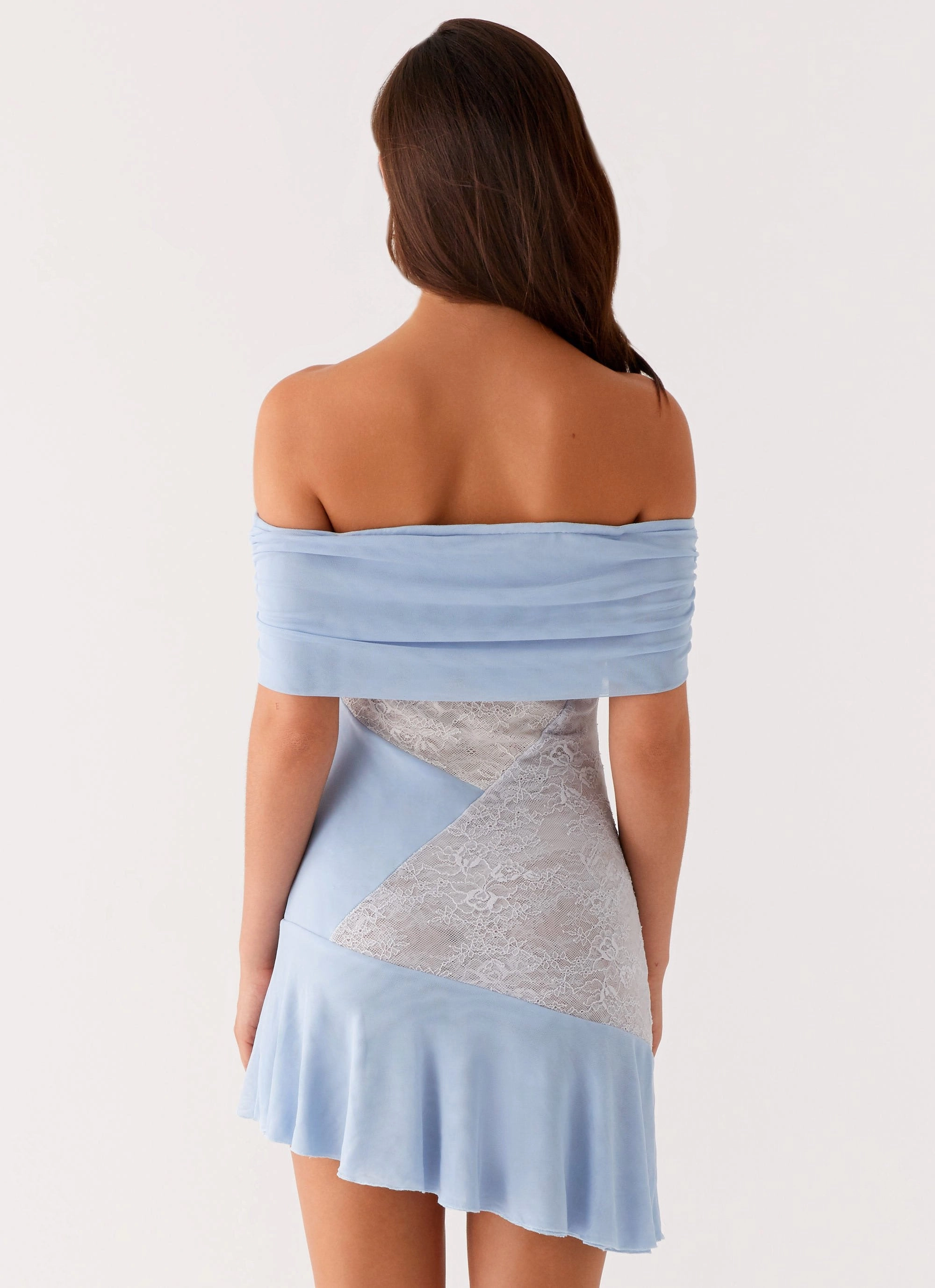 Embroidered-Sleeve Lightweight Wear Ocean Road Mini Dress - Blue