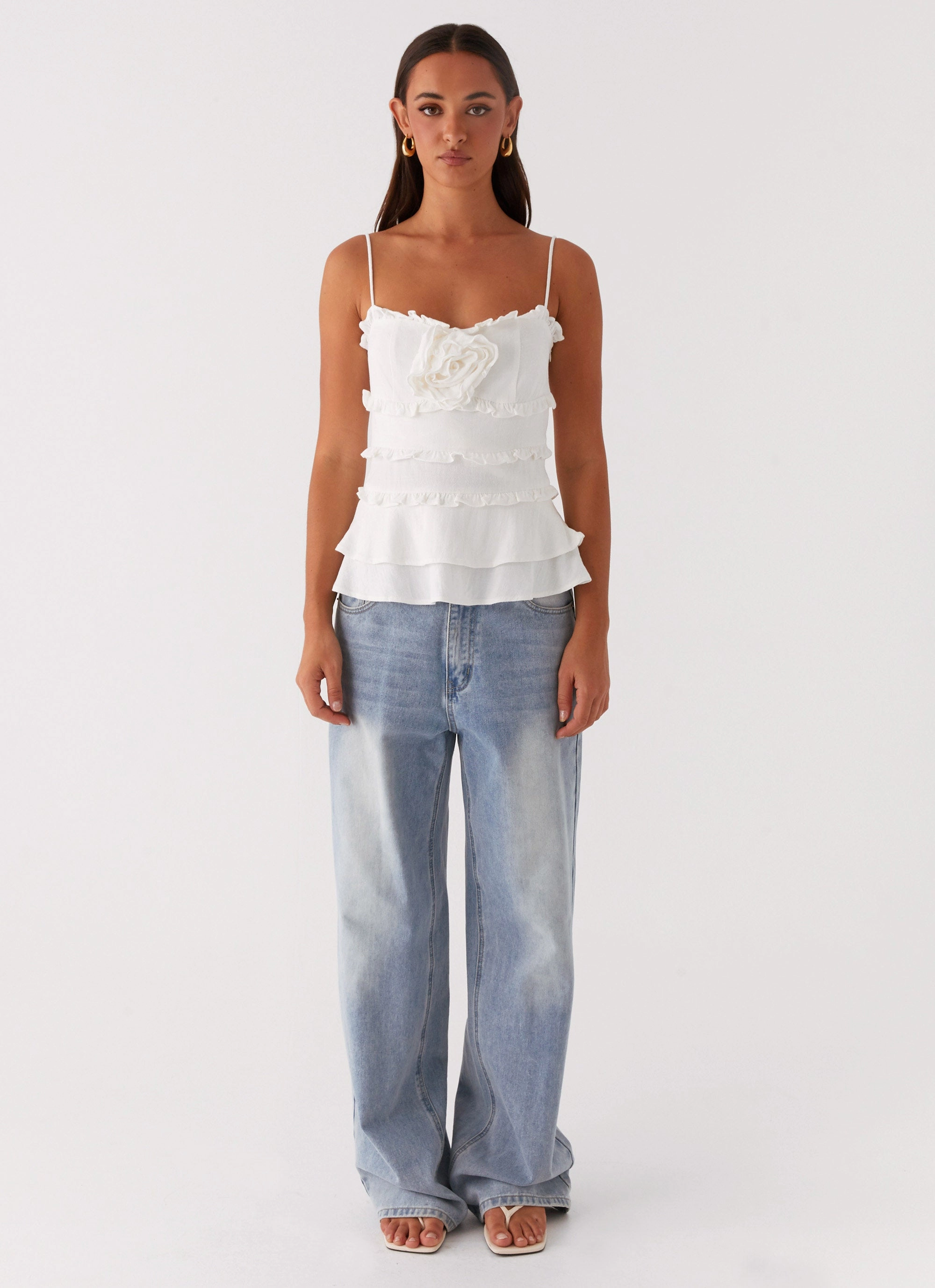 Wilde Linen Rose Top - White BreathableBack Hidden Ventilation Zones