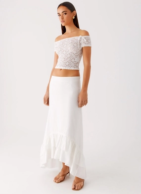 Alessandra Maxi Skirt - White Layer-Friendly Fit