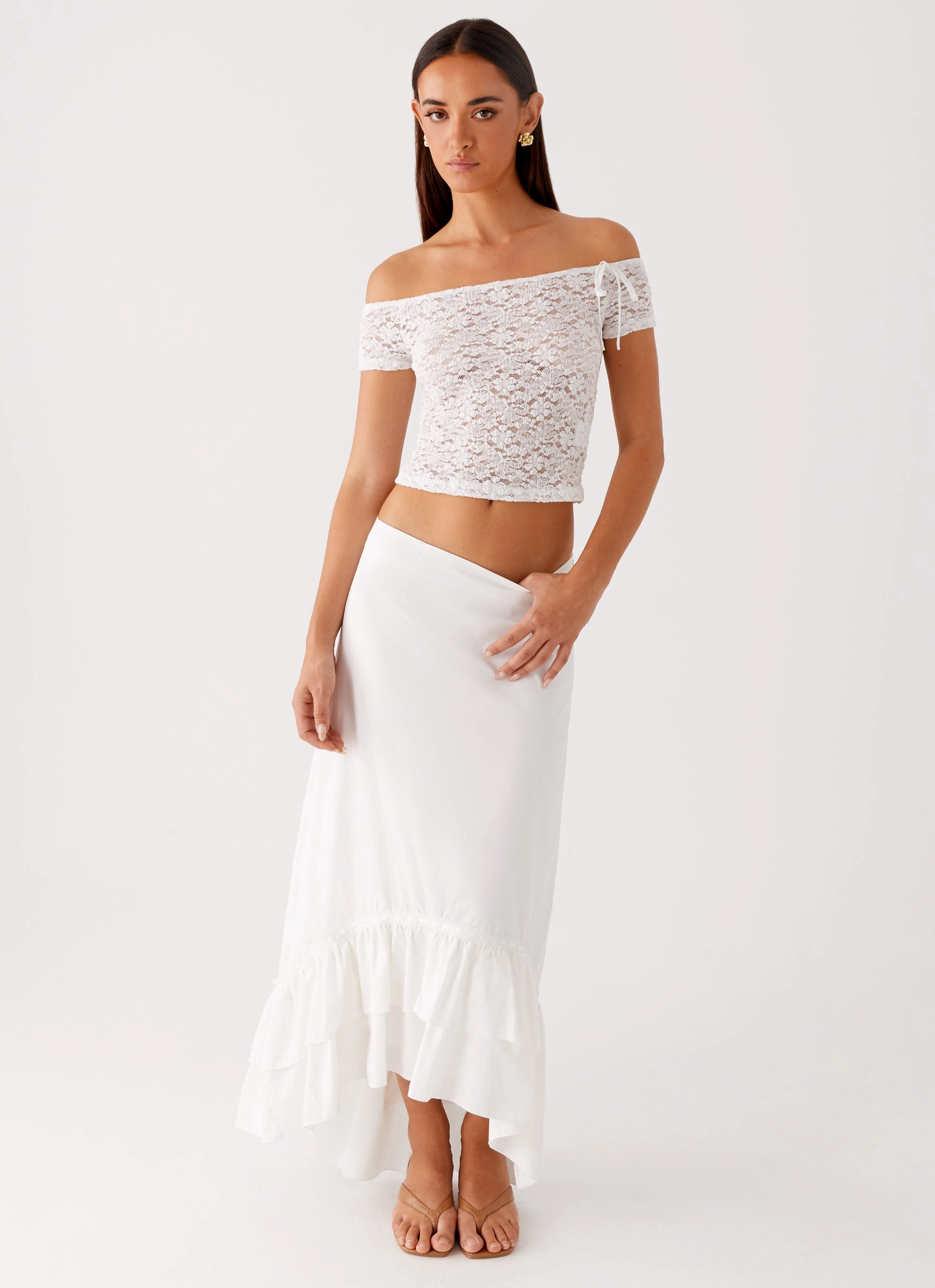 Soft Design Alessandra Maxi Skirt - White