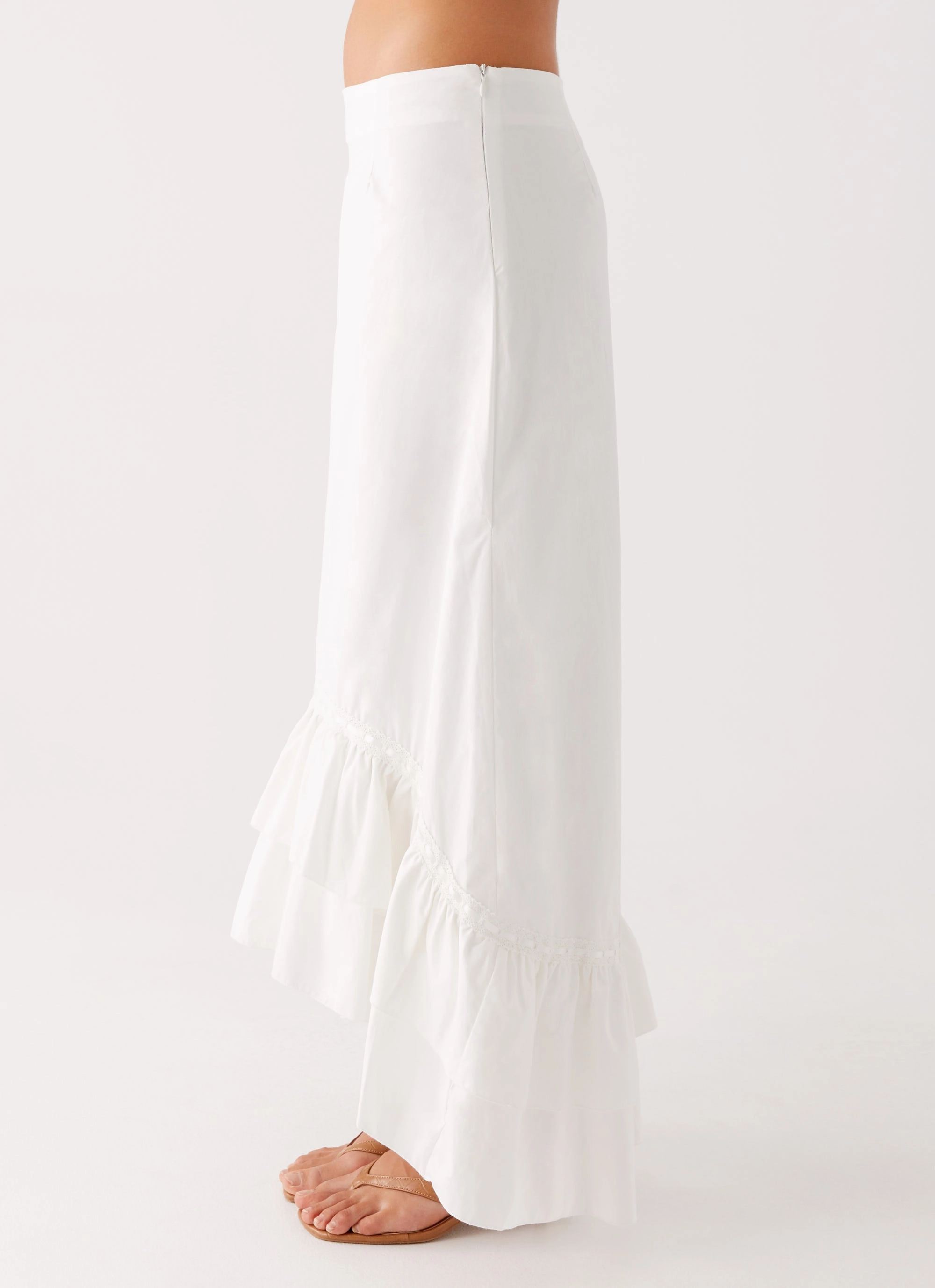 Alessandra Maxi Skirt - White Slim Comfort Go Anywhere