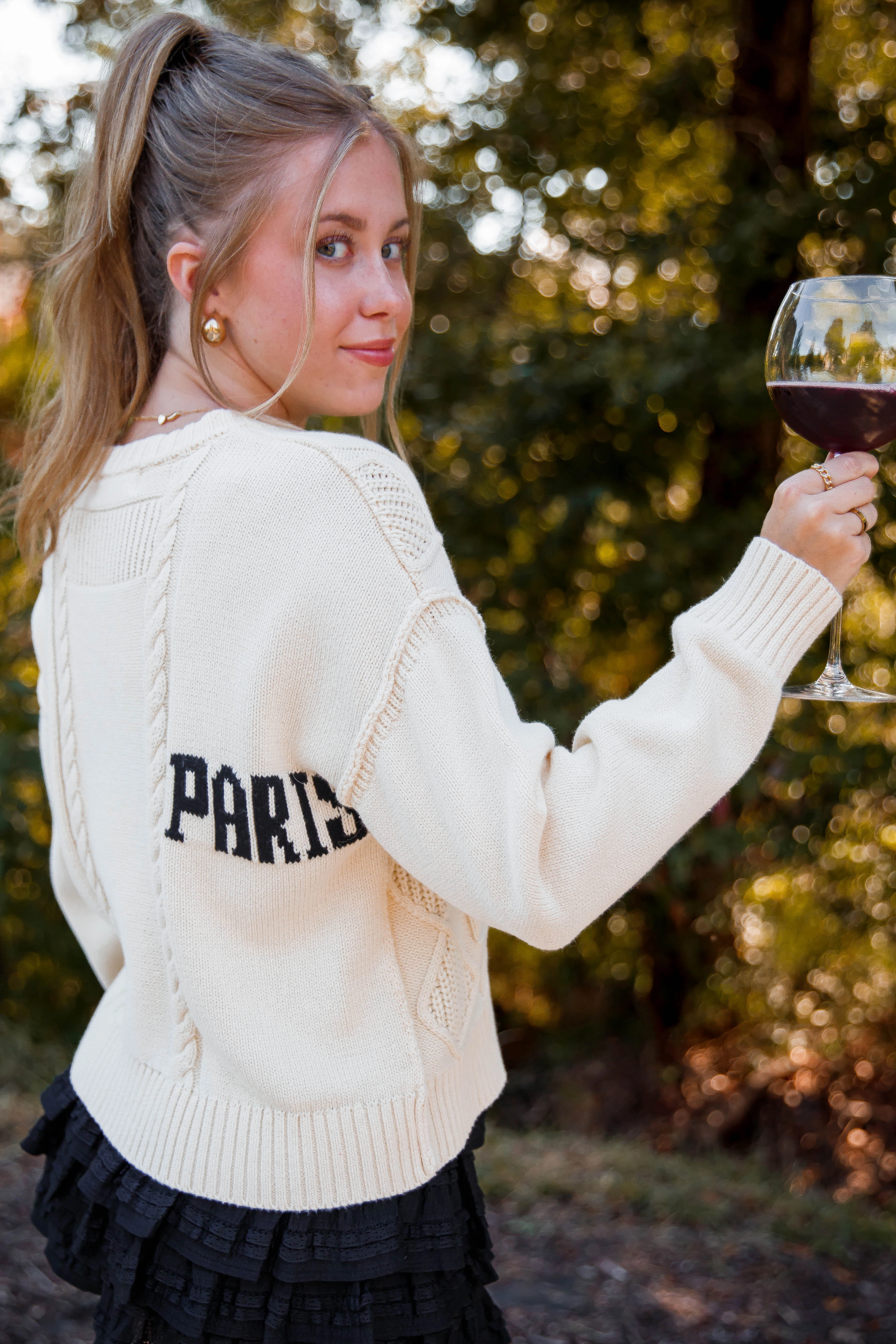 New Romance In The City Sweater-Paris Stretch Blouse BoxyCrop