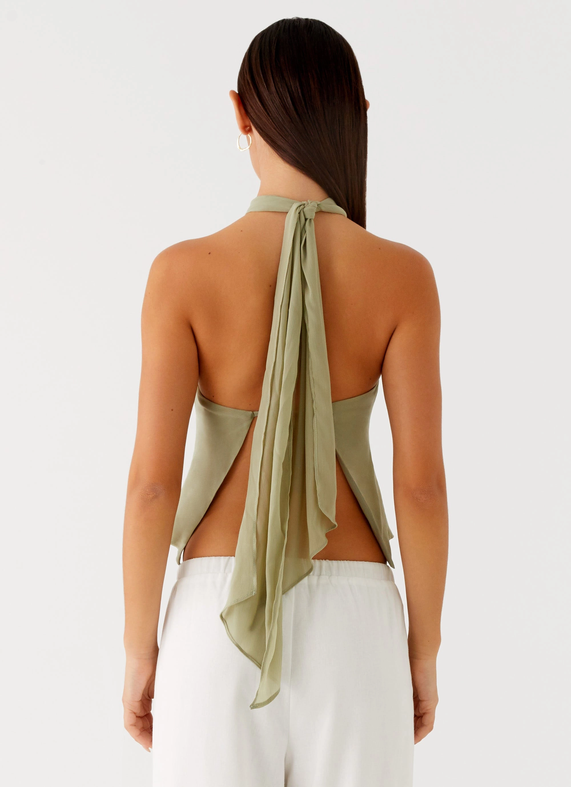 Quick Release Fasteners Anti Slip Shoulder Padding Maddox Scarf Top - Sage