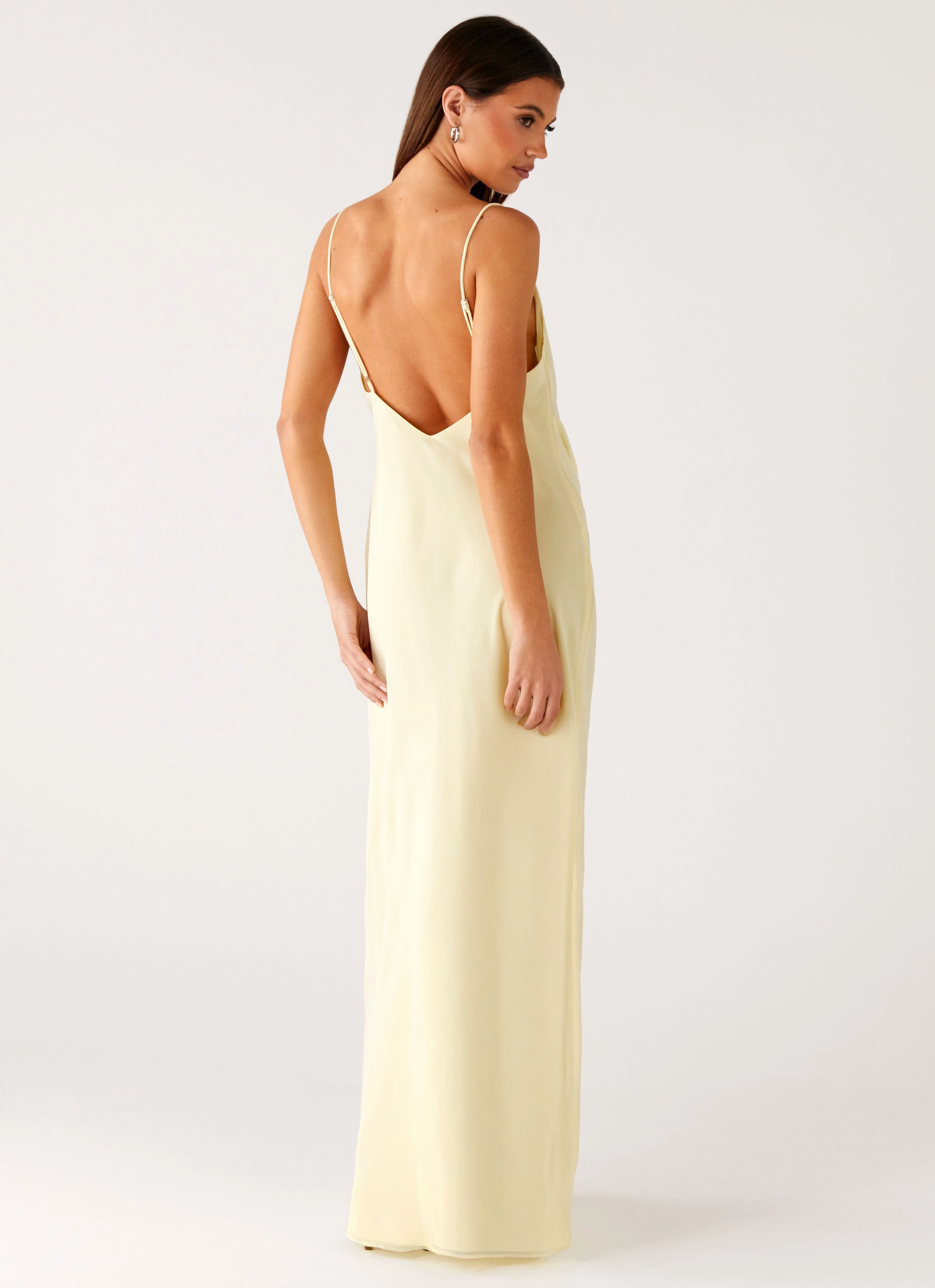 Oliana Maxi Dress - Yellow Quilted-Lining Knit Cool