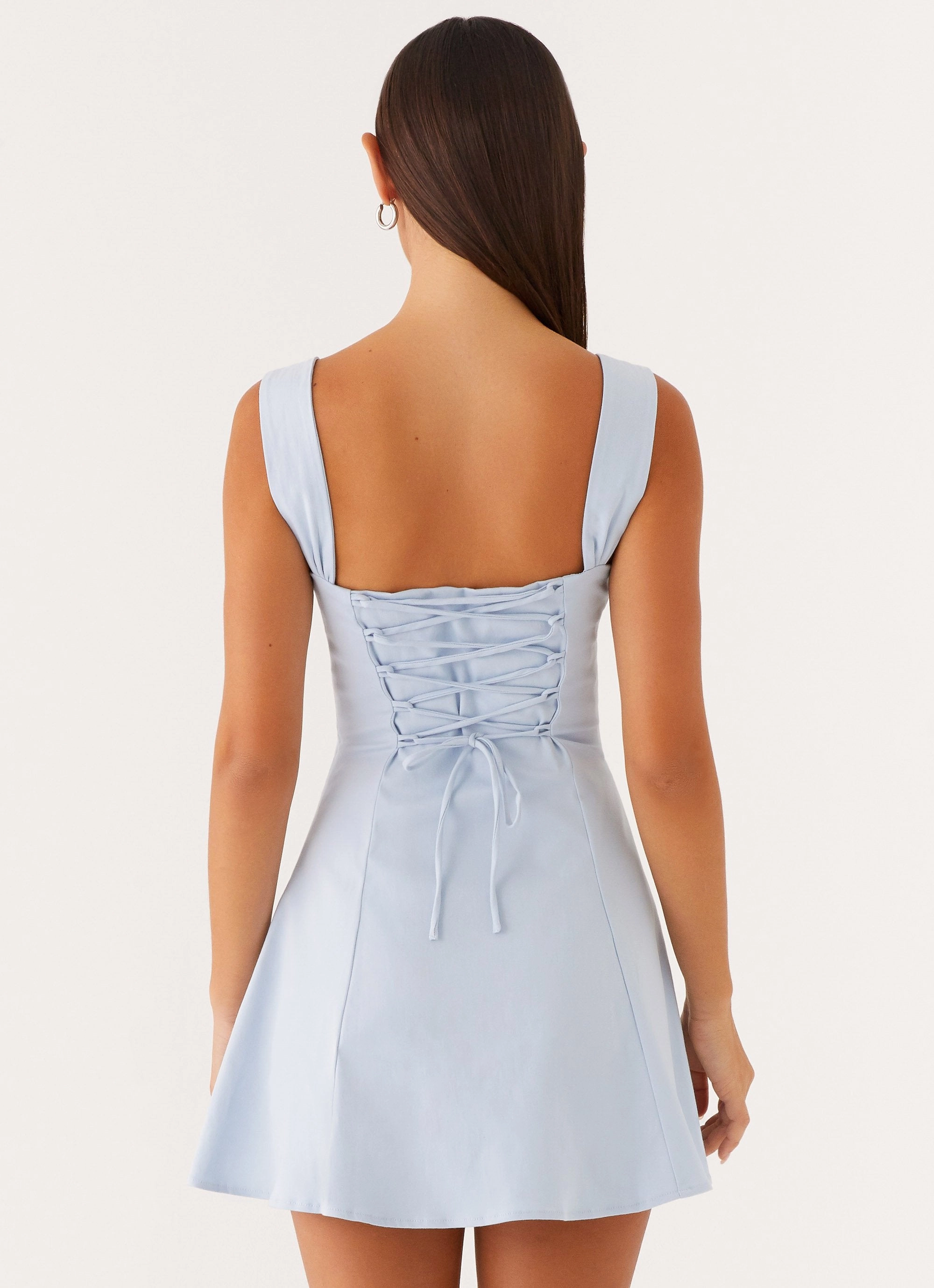 Neutral Form Bold Design Jamaya Tie Mini Dress - Blue