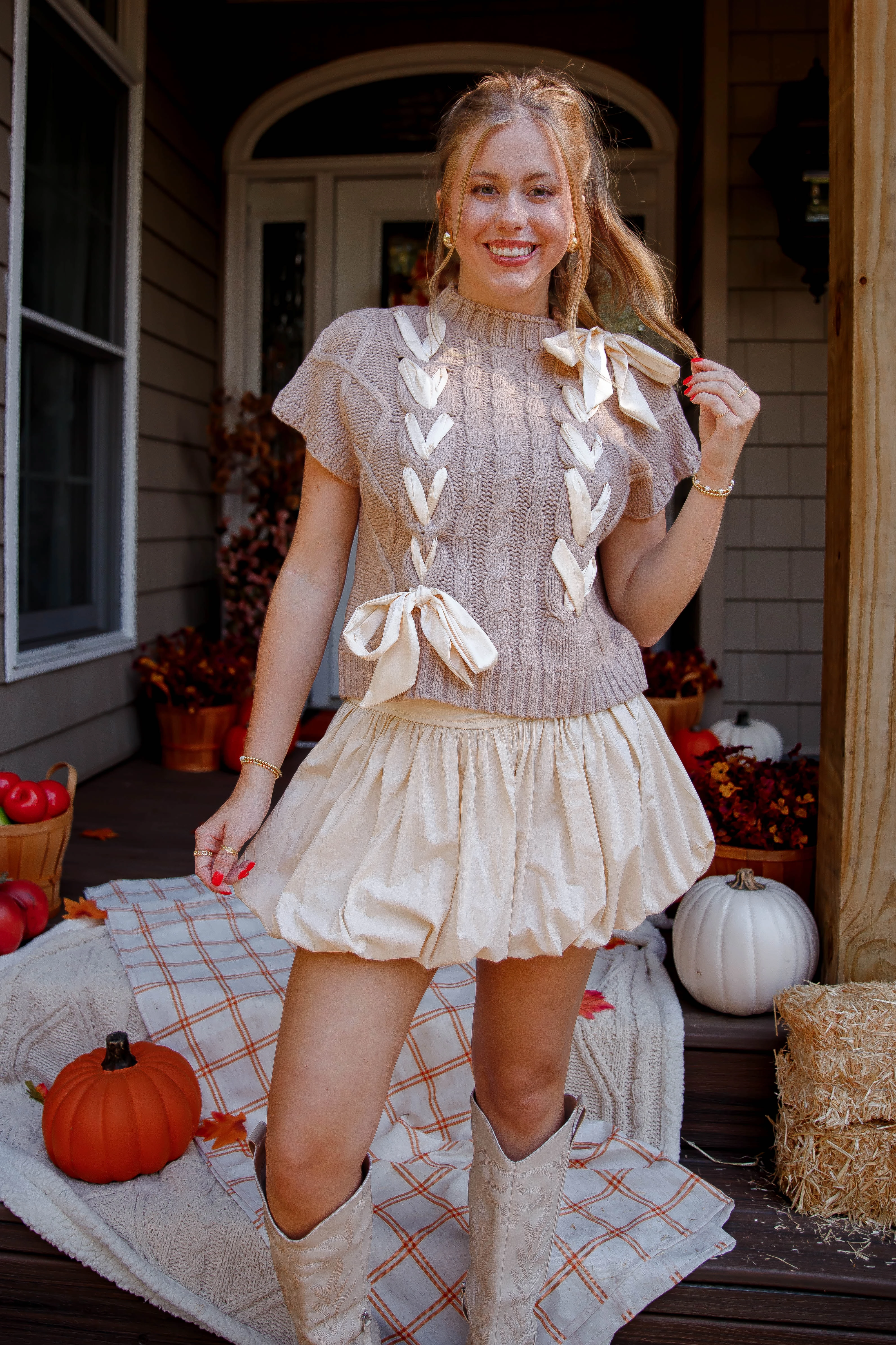 On My Way Home Sweater Vest-Taupe DoubleLayeredShoulders QuickRelease Fastener