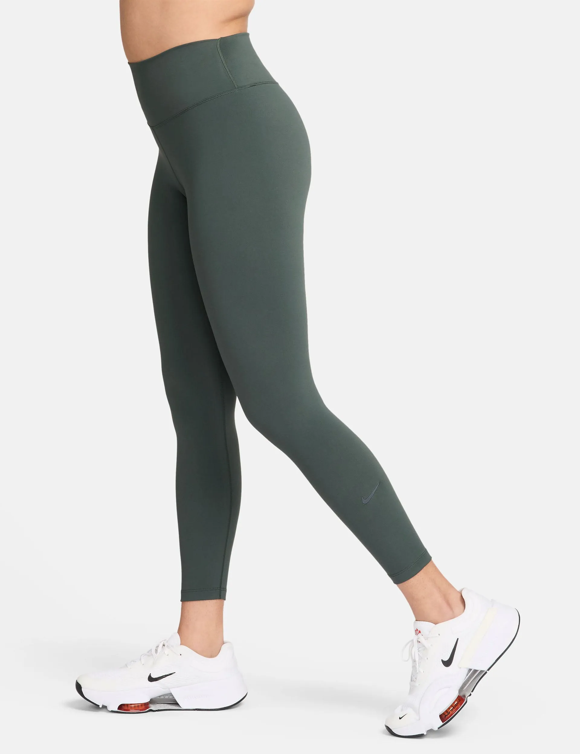 One High Waisted 7/8 Leggings - Vintage Green/Black
