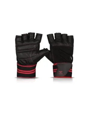 One Size Fits All Unisex Leather Gym Gloves   Wrist Support for Men & Women ( BUY 1 GET 1 FREE )