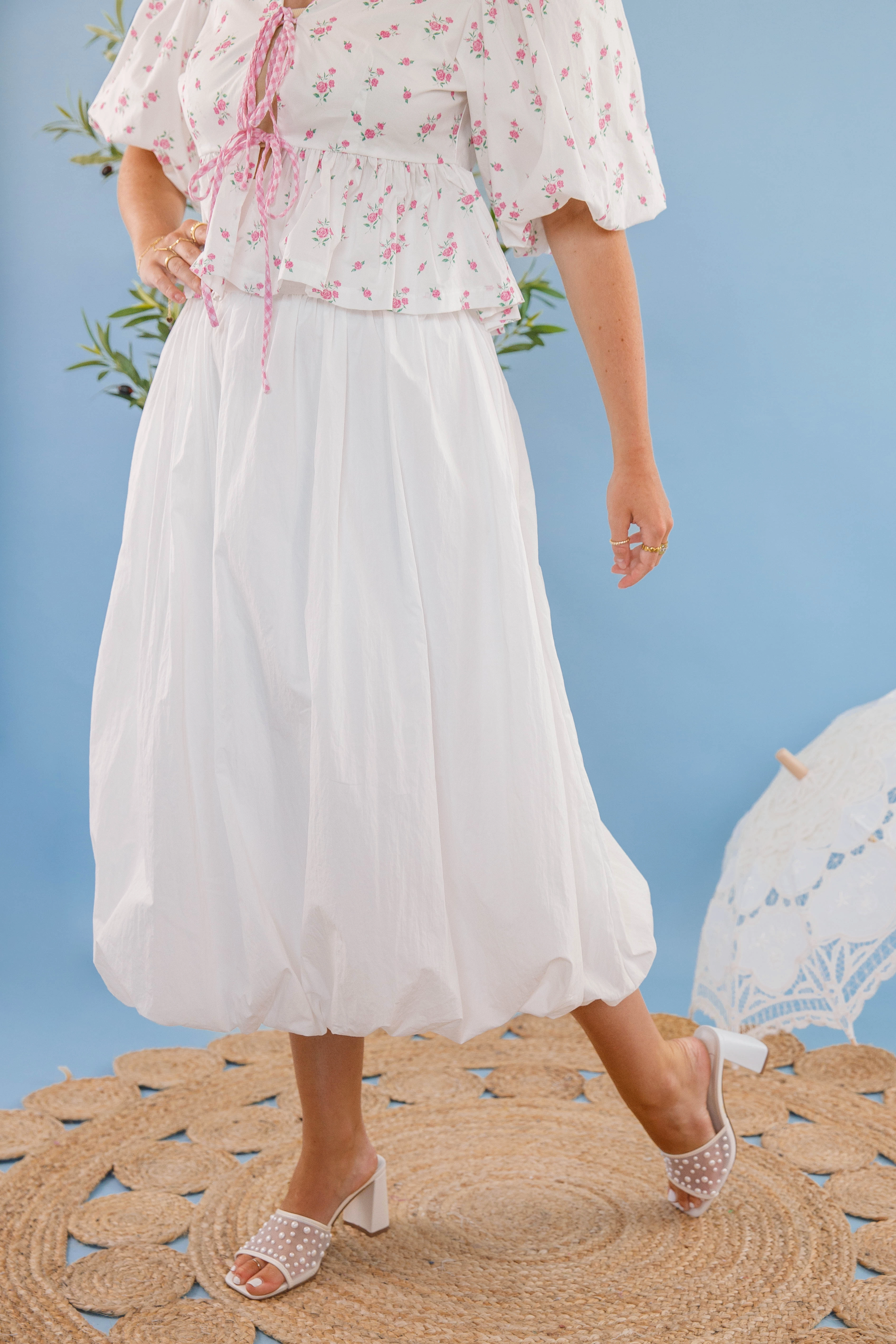 One Dream Away Midi Skirt Lightweight Weave EcoFriendlyDye