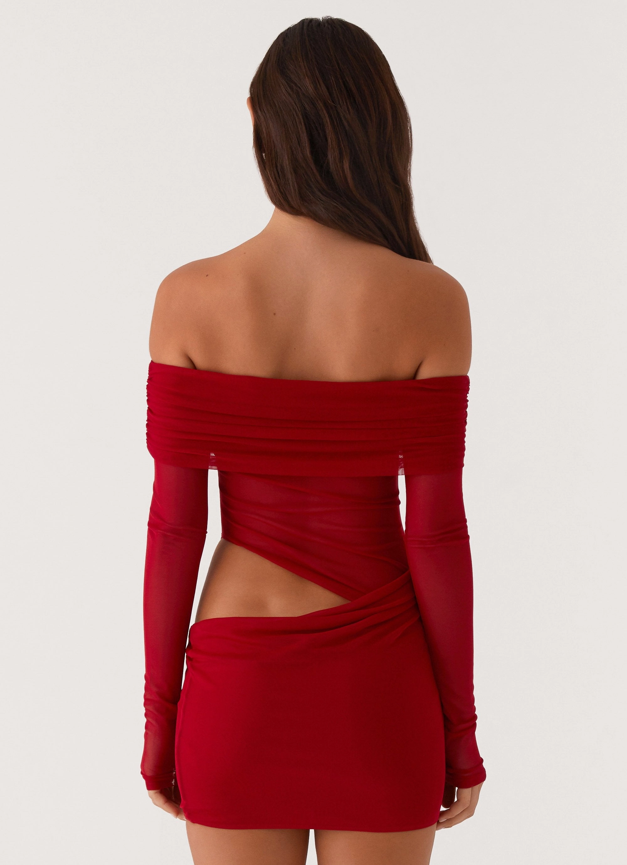 No Doubt Mini Dress - Red Breathable Layering Crisp Detail