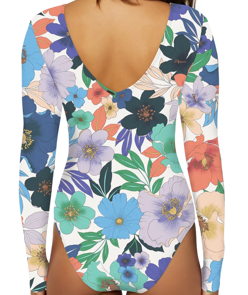 O'Neill Abbie Floral San Marco L/S One Piece-Multi