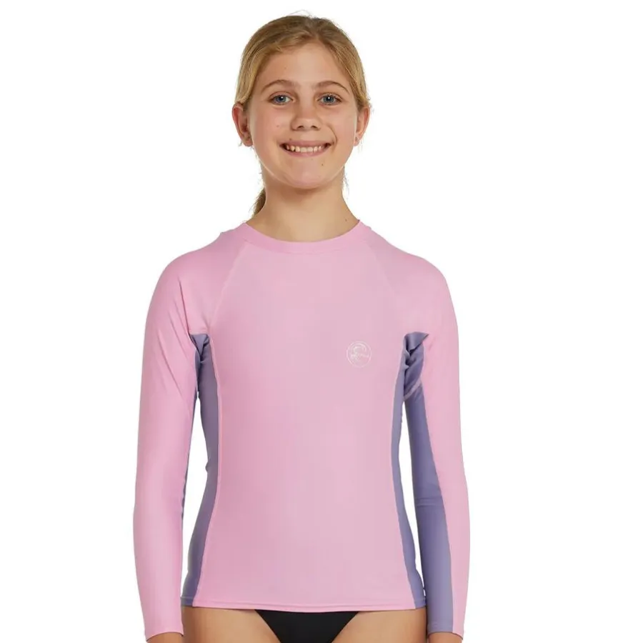 O'Neill Girls Classic UV Long Sleeve Rash Vest RG3346GA2PIN - Pink/Mist