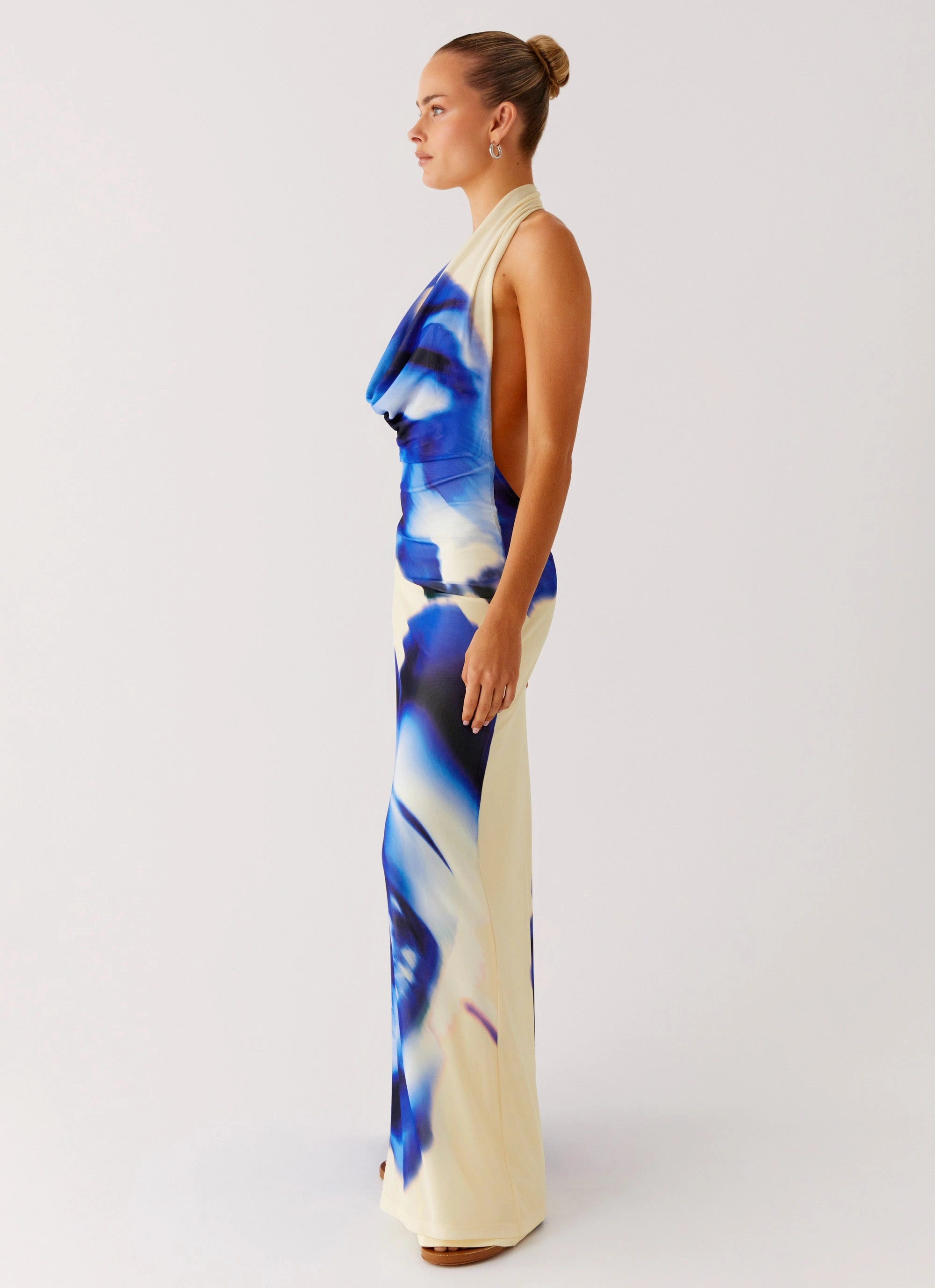Only A Feeling Cowl Neck Maxi Dress - Heirloom Floral Happy Fit