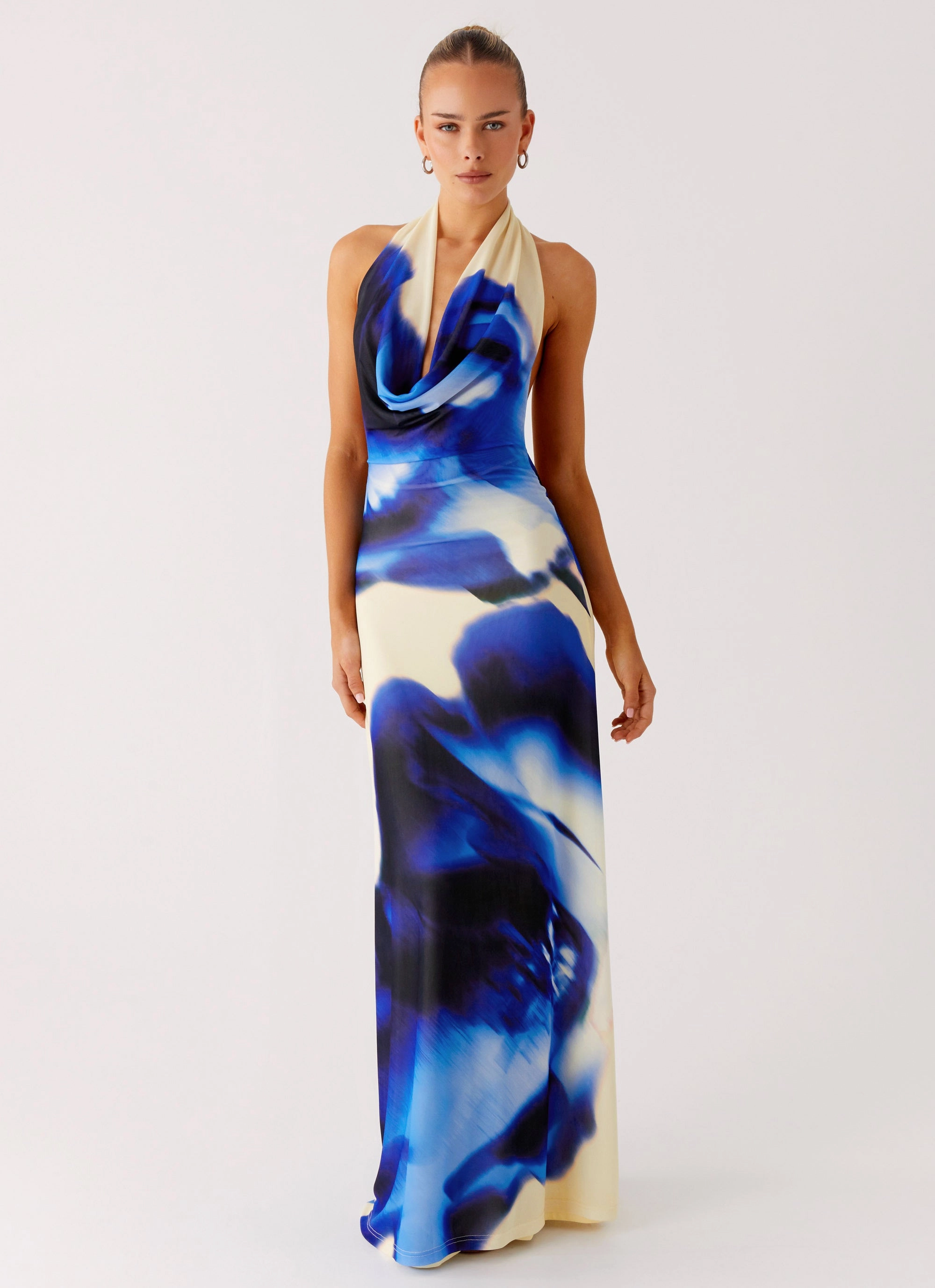 Lightweight-Layer Only A Feeling Cowl Neck Maxi Dress - Heirloom Floral