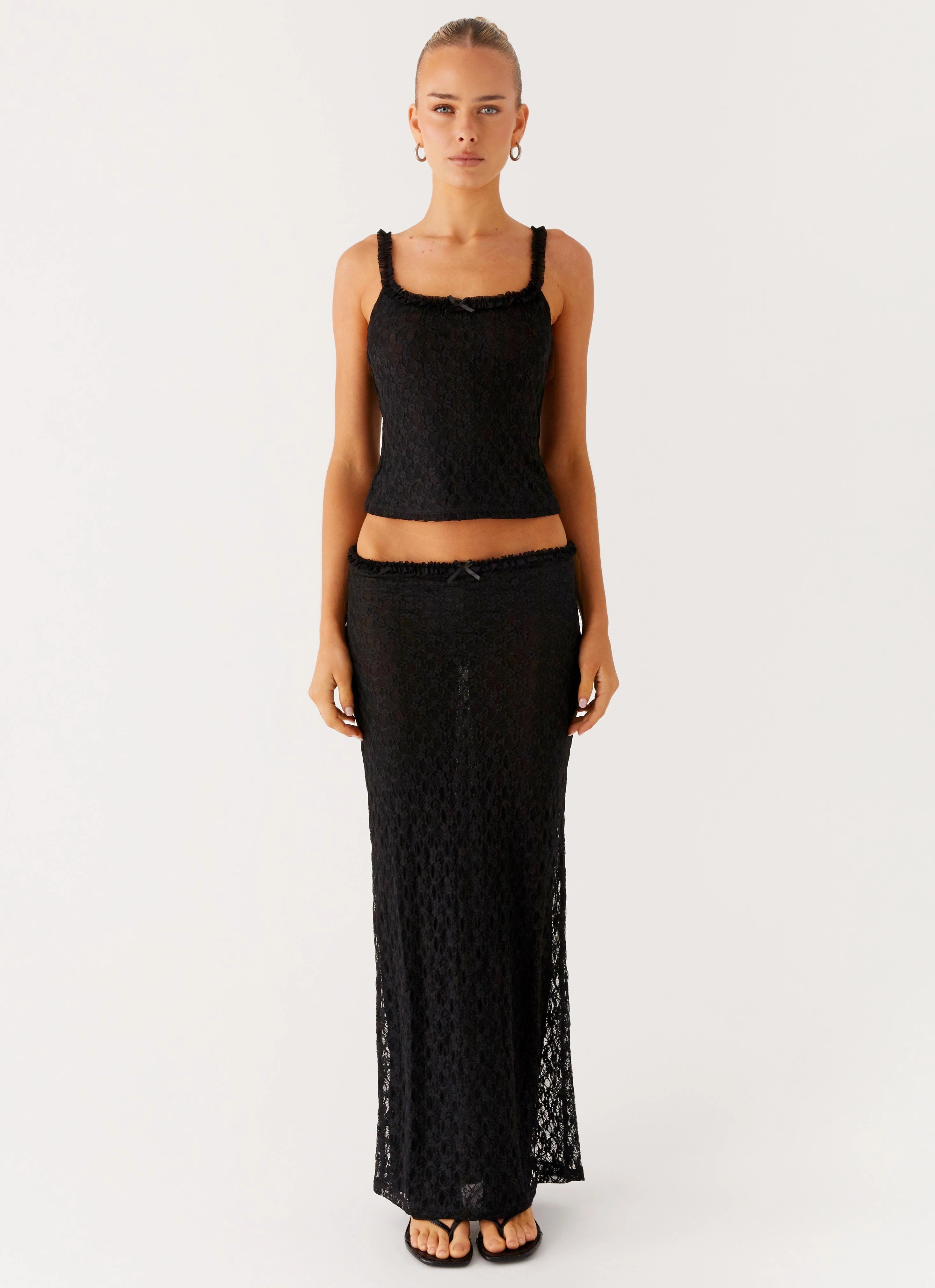 Ophira Maxi Skirt - Black AbrasionResistant Quick Wash