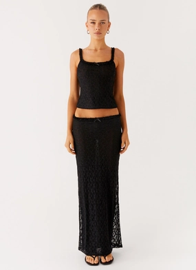 Ophira Maxi Skirt - Black AbrasionResistant Quick Wash