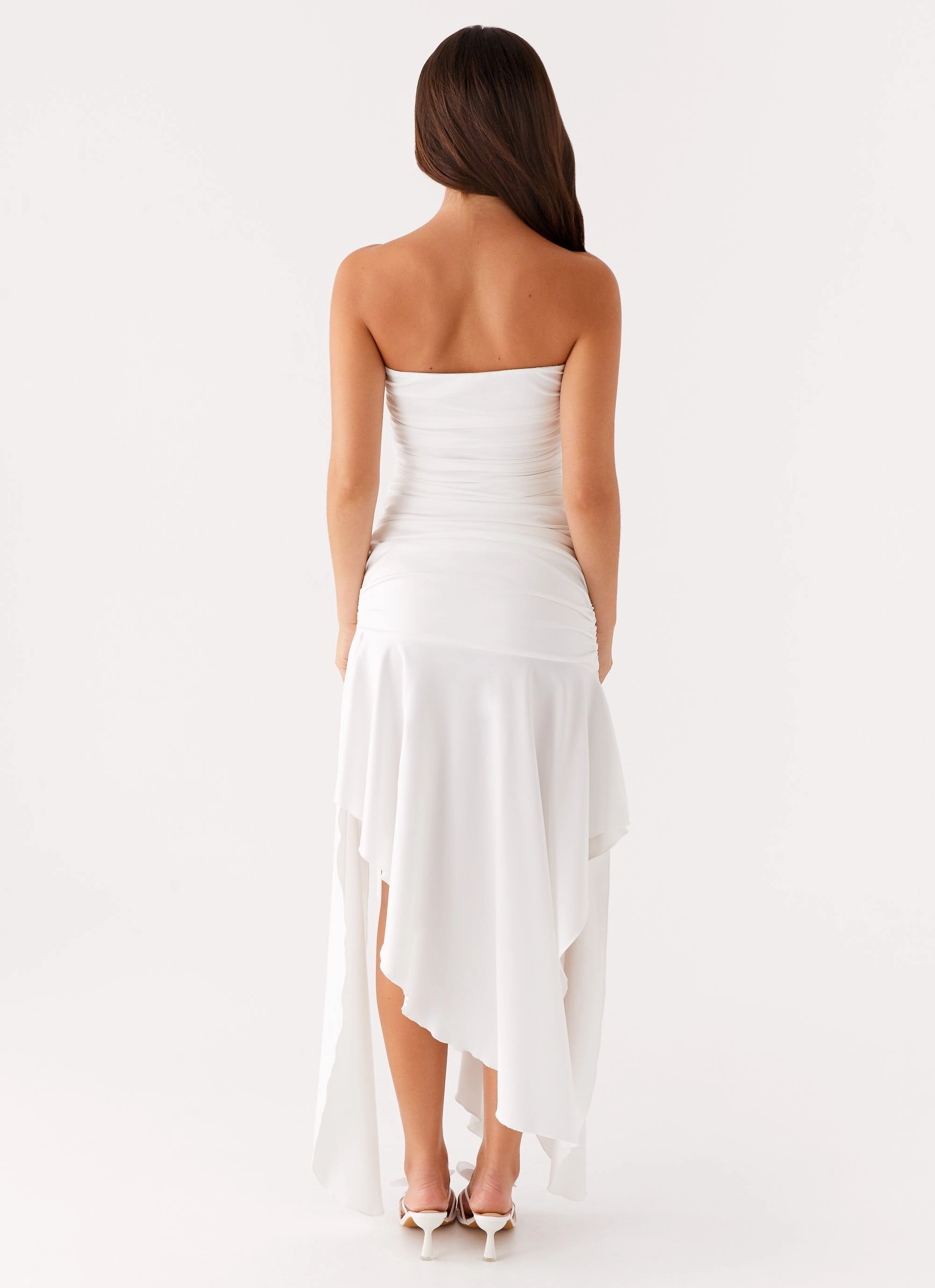 Ora Strapless Maxi Dress - White NonChafeSeams Bold-Color