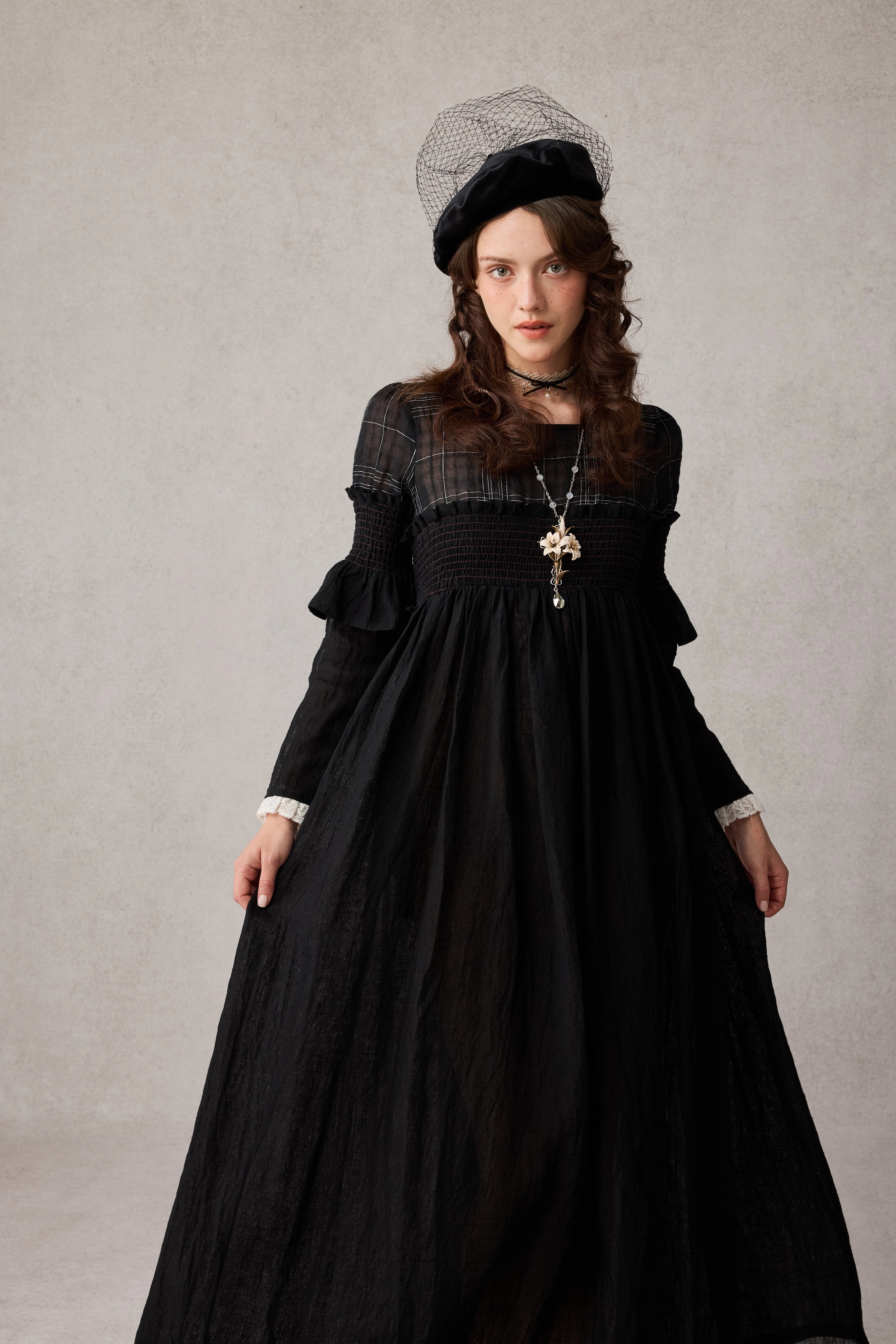 Reflective Detailing Orchid 19 |romantic linen gown